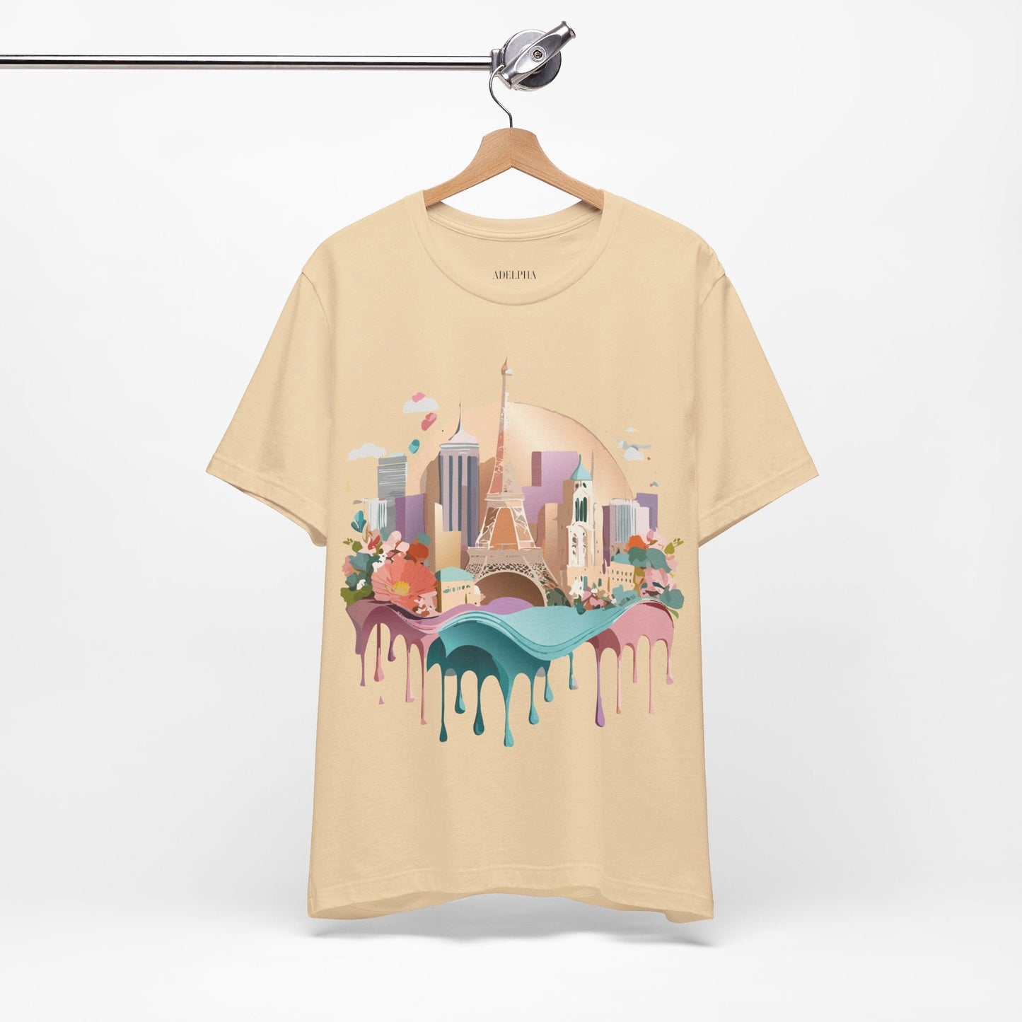Tourist Shirt With Paris Graphic Tee Unisex Jersey Short Sleeve Art Design Adelpha Vintage Inspired