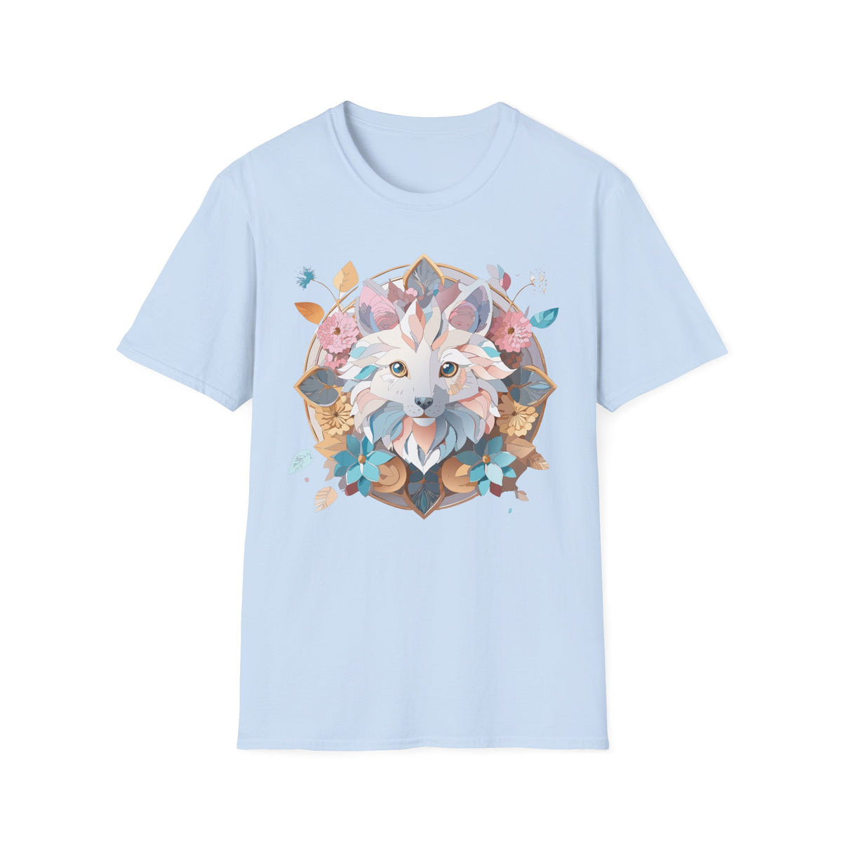 Floral Fox Mandala T-Shirt | Fox Face Tee, Boho Nature Animal Design
