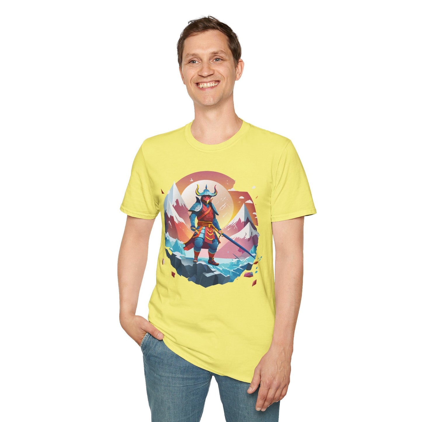 Samurai Style T Shirt Unisex Softstyle 64000 100 Percent Ring Spun Cotton Comfortable Tee