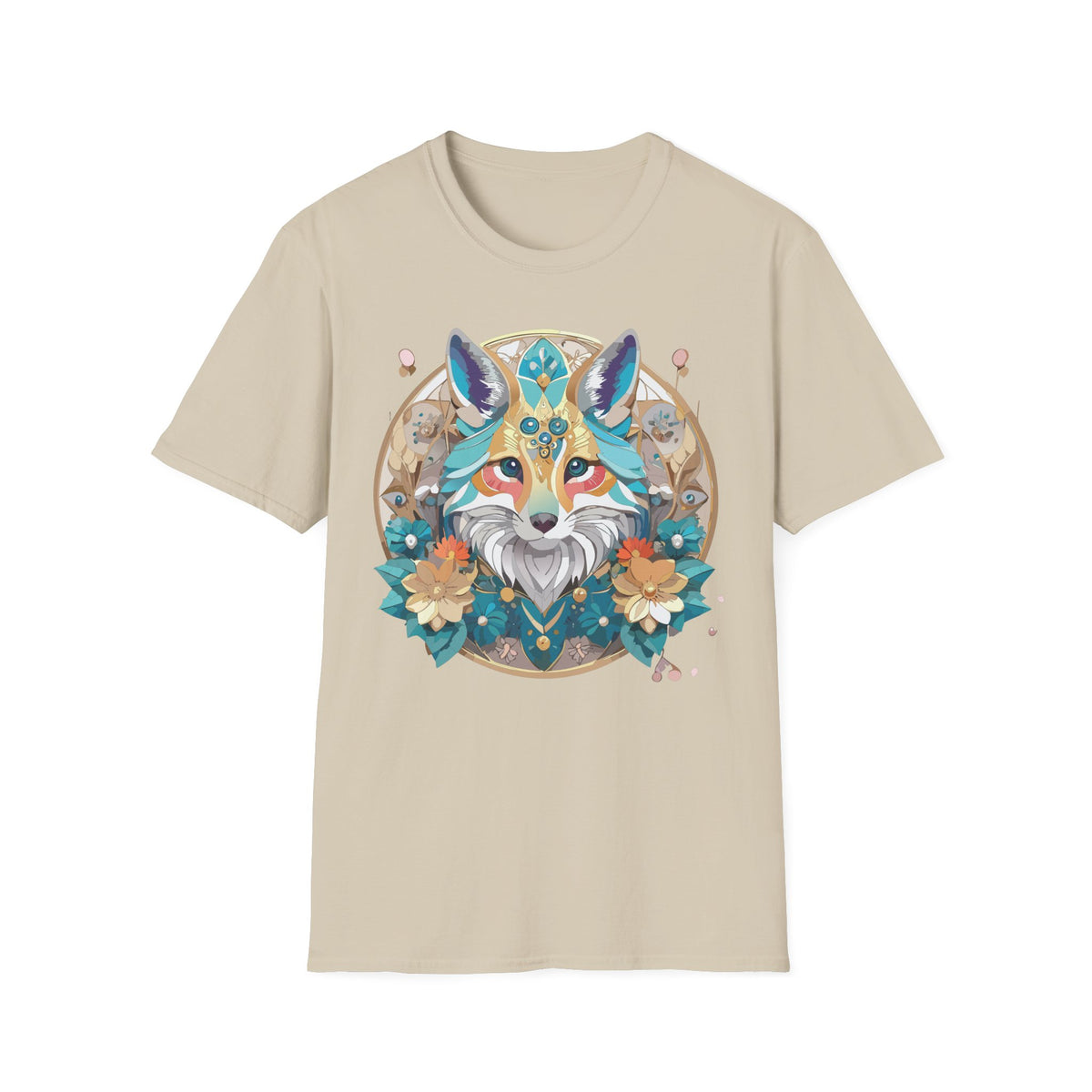 Boho Jewel Fox T-Shirt | Colorful Fox Face Graphic