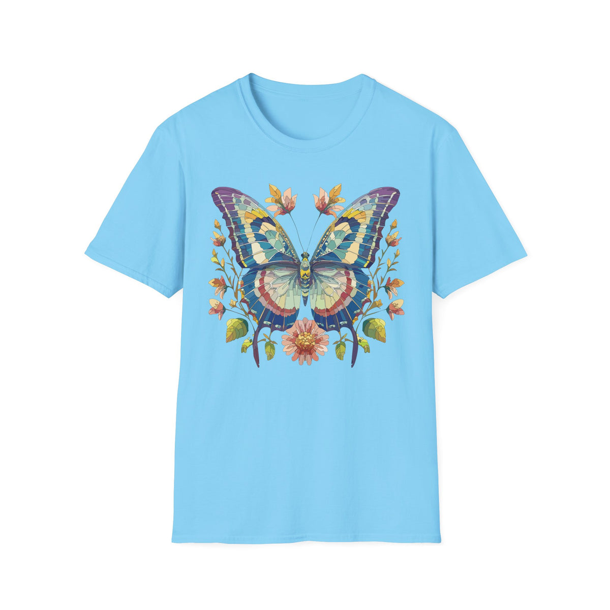 Colorful Watercolor Butterfly T-Shirt | Floral Wings Boho Nature Graphic Tee Unisex 100 Cotton Gildan T-Shirt