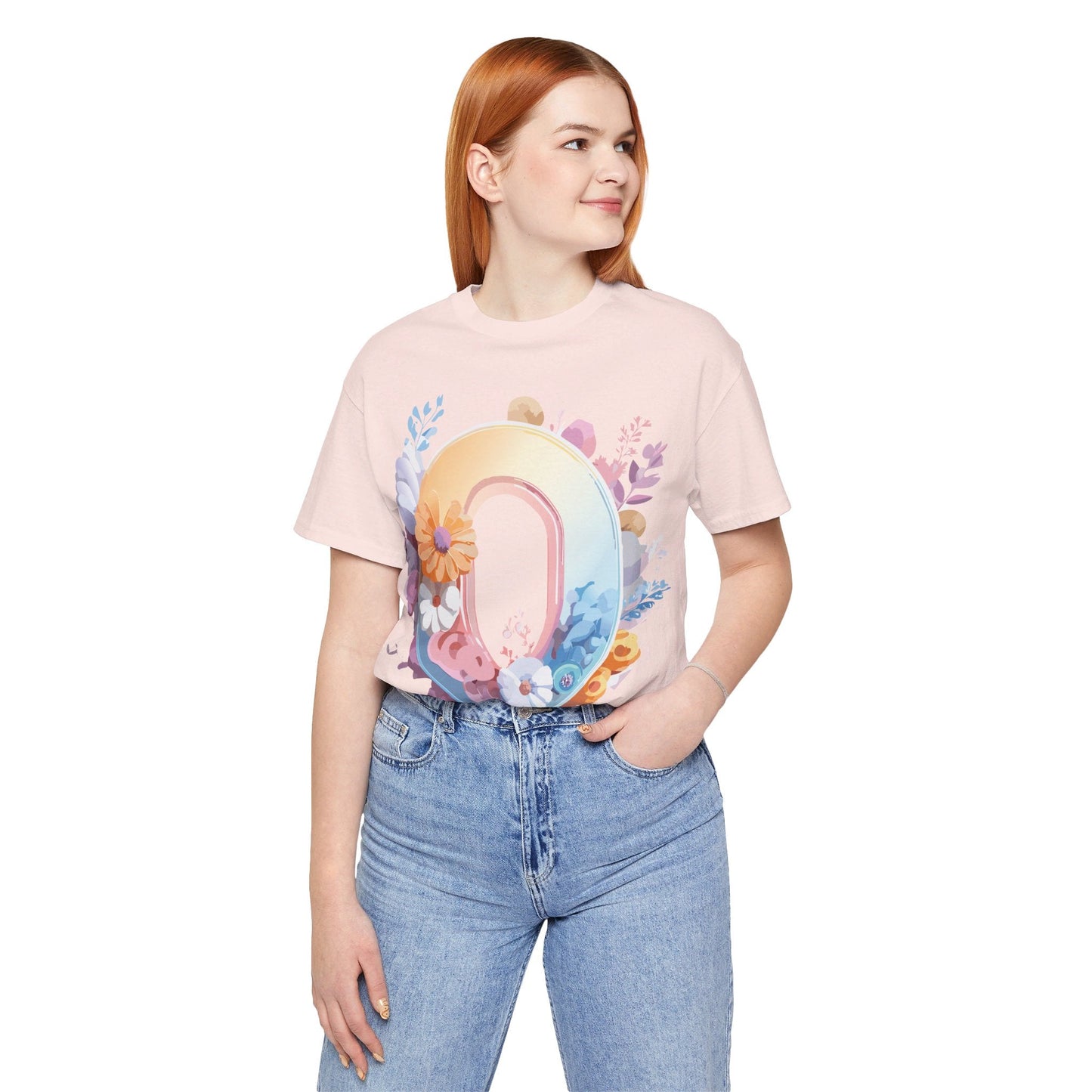 Letter O Graphic Tee Unisex Shirt Adelpha Vintage Inspired Art Design Short Sleeve