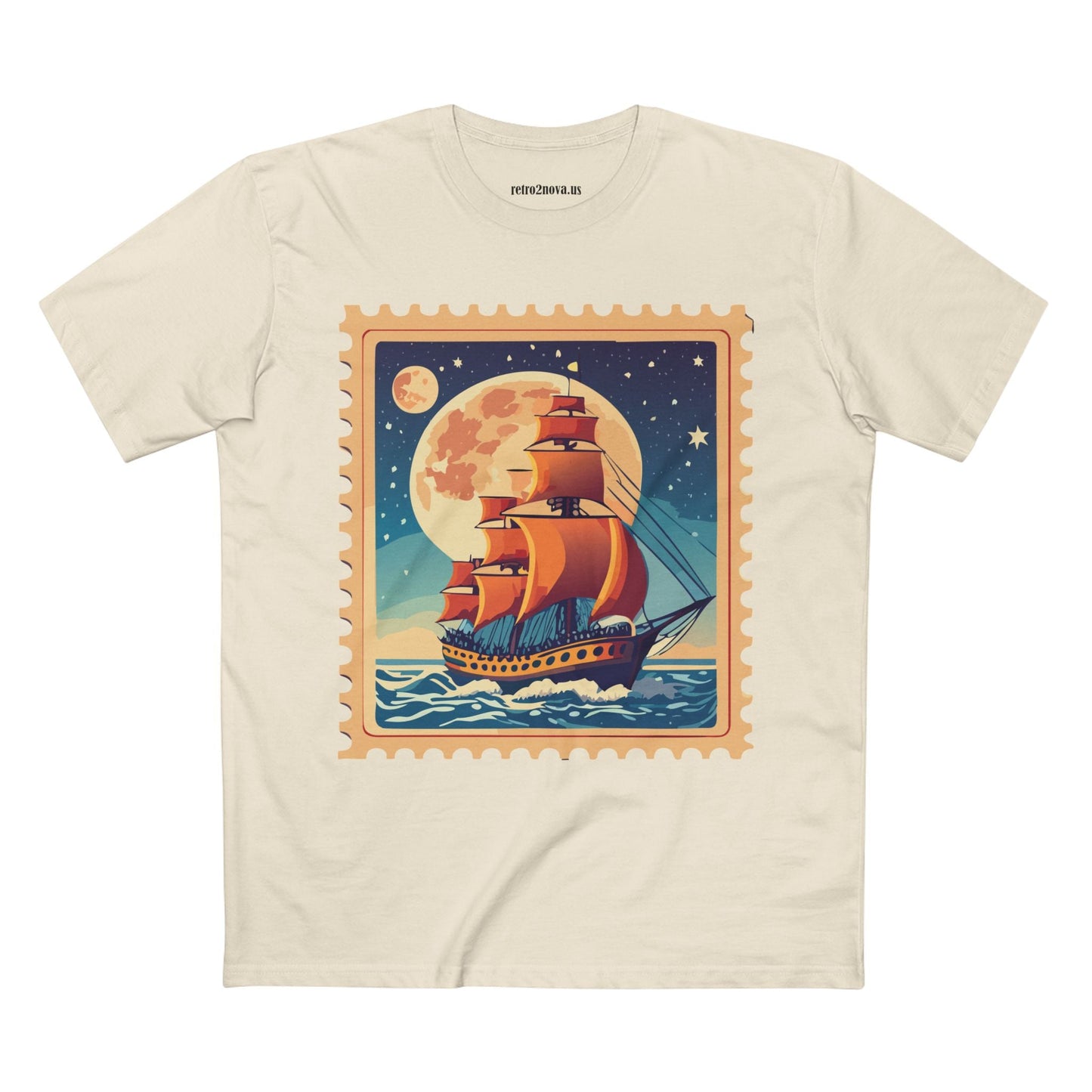 Postage Stamp Shirt Unisex Premium Cotton Tee With Original Art Design Retro2Nova