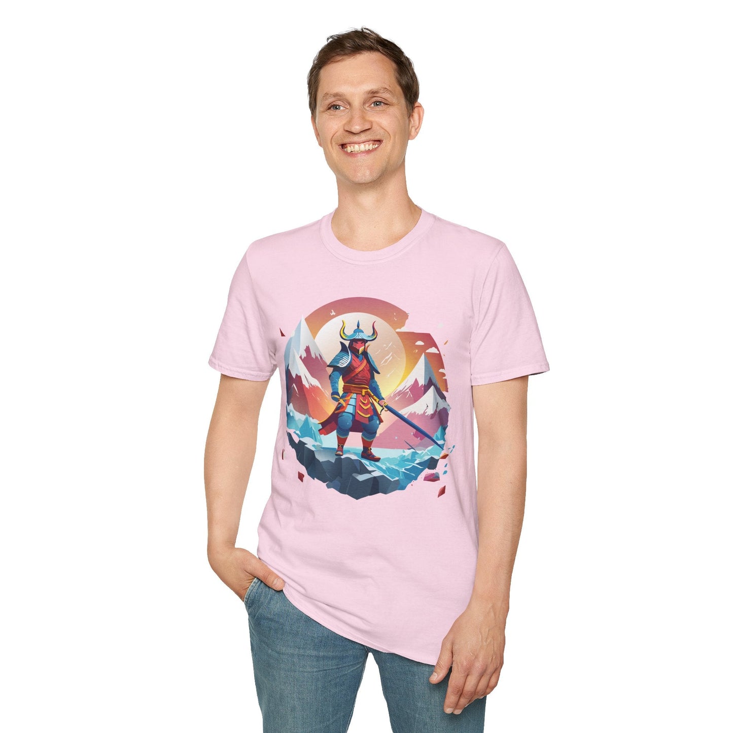 Samurai Style T Shirt Unisex Softstyle 64000 100 Percent Ring Spun Cotton Comfortable Tee