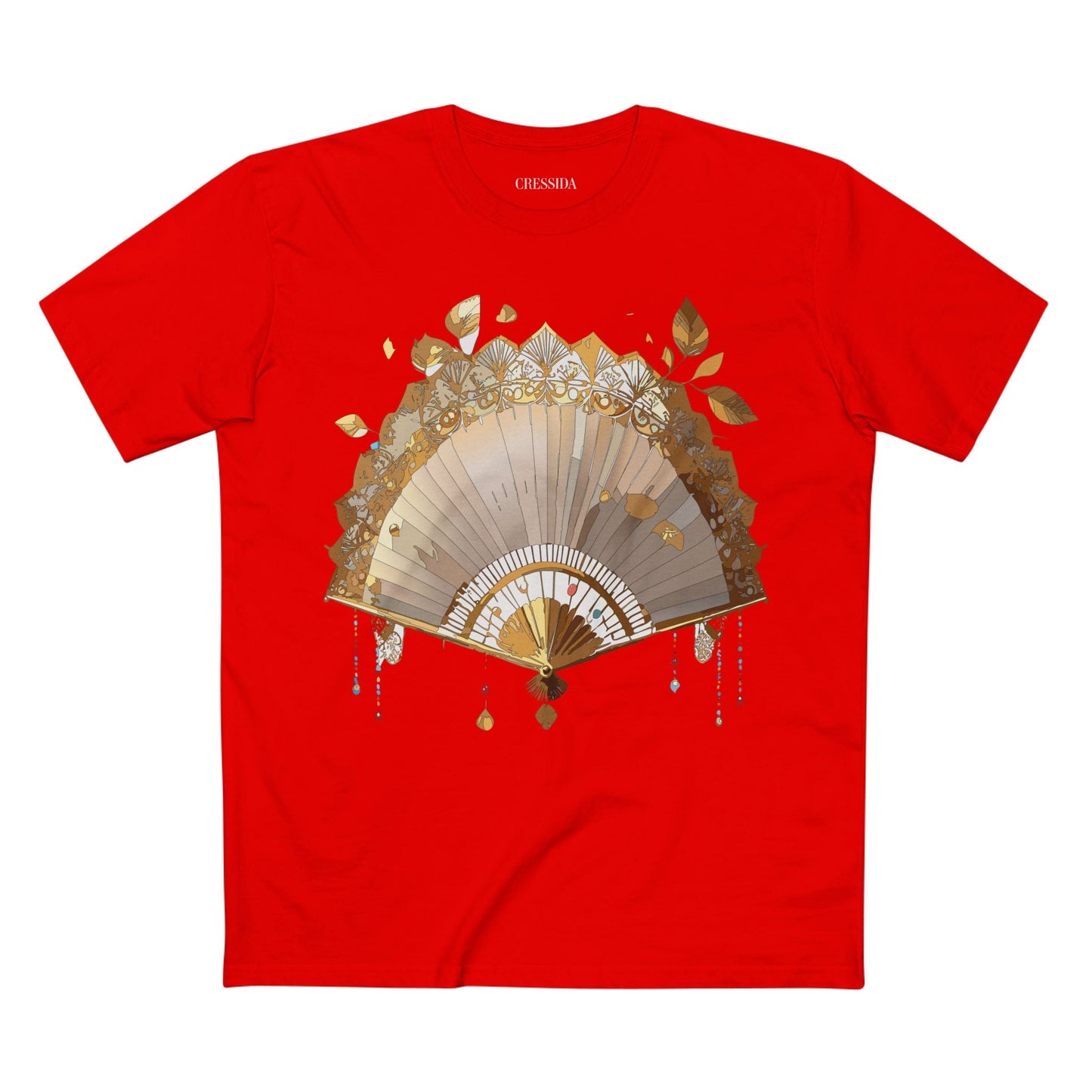 Antique Fan Graphic Design T-Shirt Unisex 100 Cotton Floral Carnival Artwork Tee 12