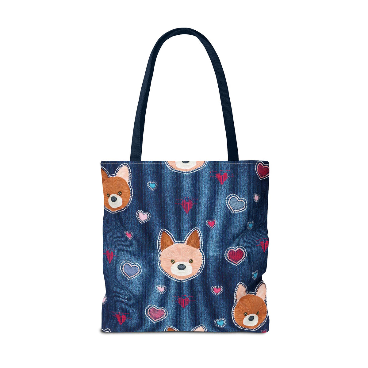 Love Day Graphic Design Denim Fabric Imitation Print Unisex Canvas Bag POLY 3 Sizes Tote Bag 201-5