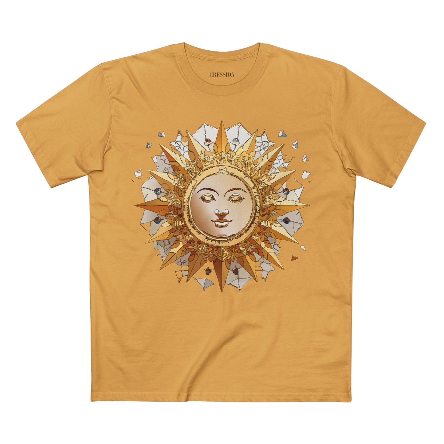 Gold Sun Graphic Unisex 100 Cotton T-Shirt with Golden Art Design 19