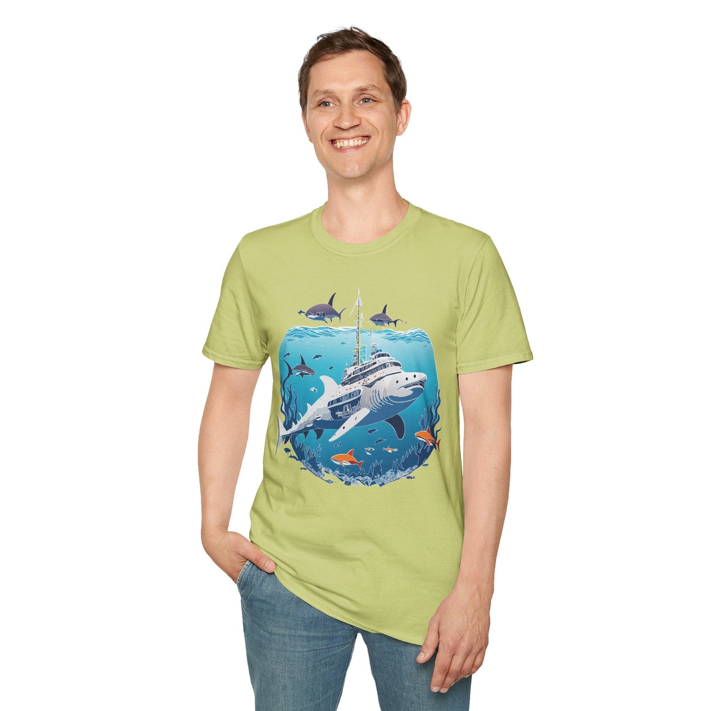 Ocean Tee Shirt Unisex Softstyle 64000 Ring Spun Cotton Art Design Tee For Everyday Comfort