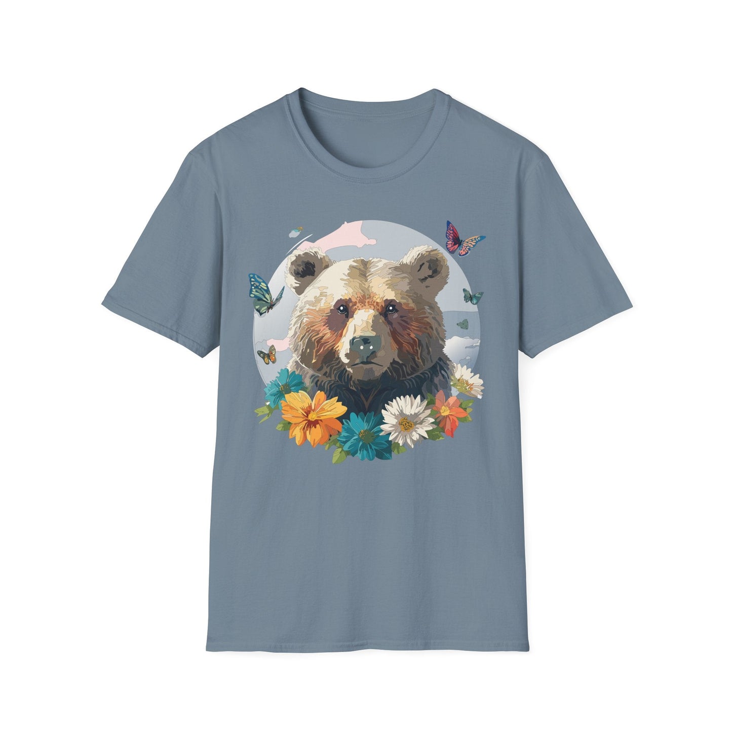 Bear T Shirt Unisex Gildan Softstyle Cotton Tee With Teddy Bear Design Lightweight Comfort