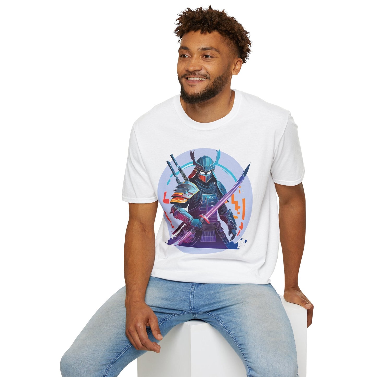 Samurai Shirt Unisex Softstyle Tee 100 Percent Ring Spun Cotton Light 4.5 Oz Graphic Gildan 64000