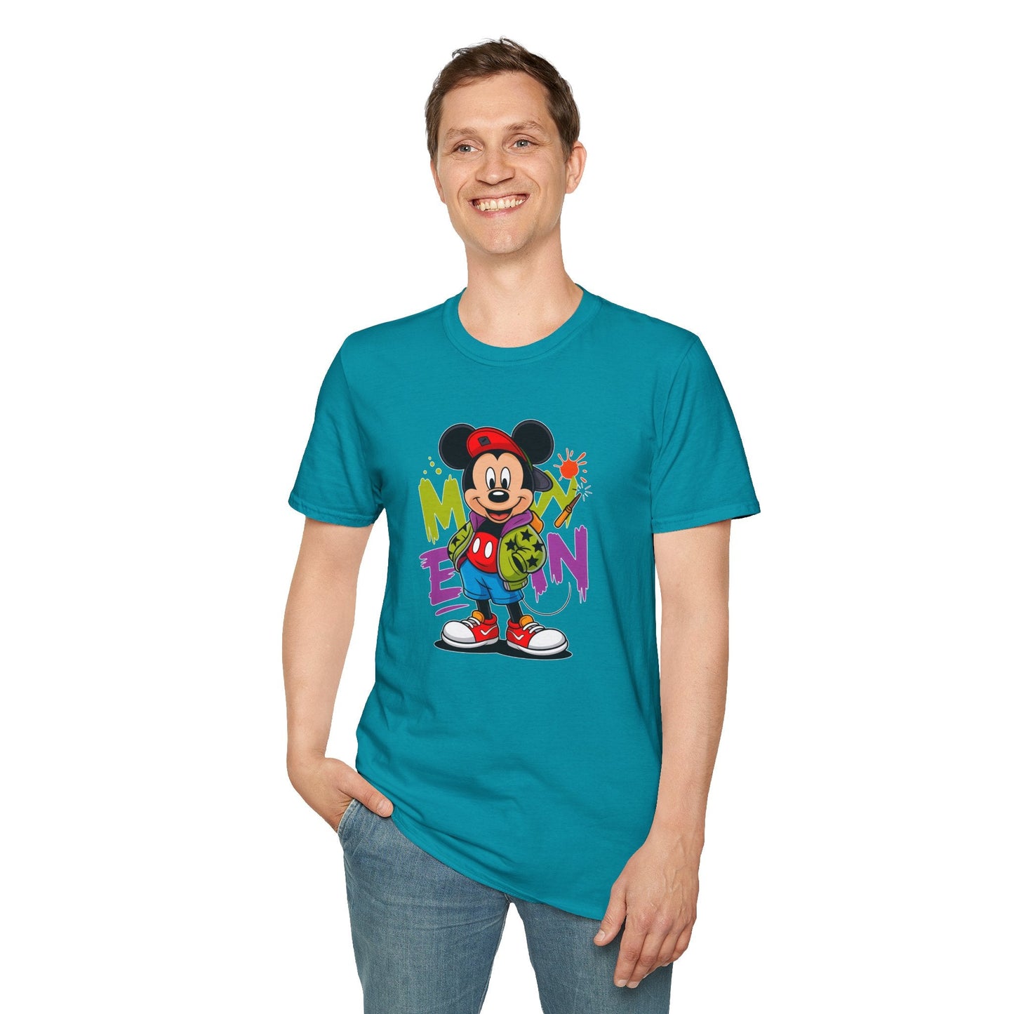 Unisex Cartoon T Shirt With Animals Animation Tee Premium Softstyle Gildan 64000