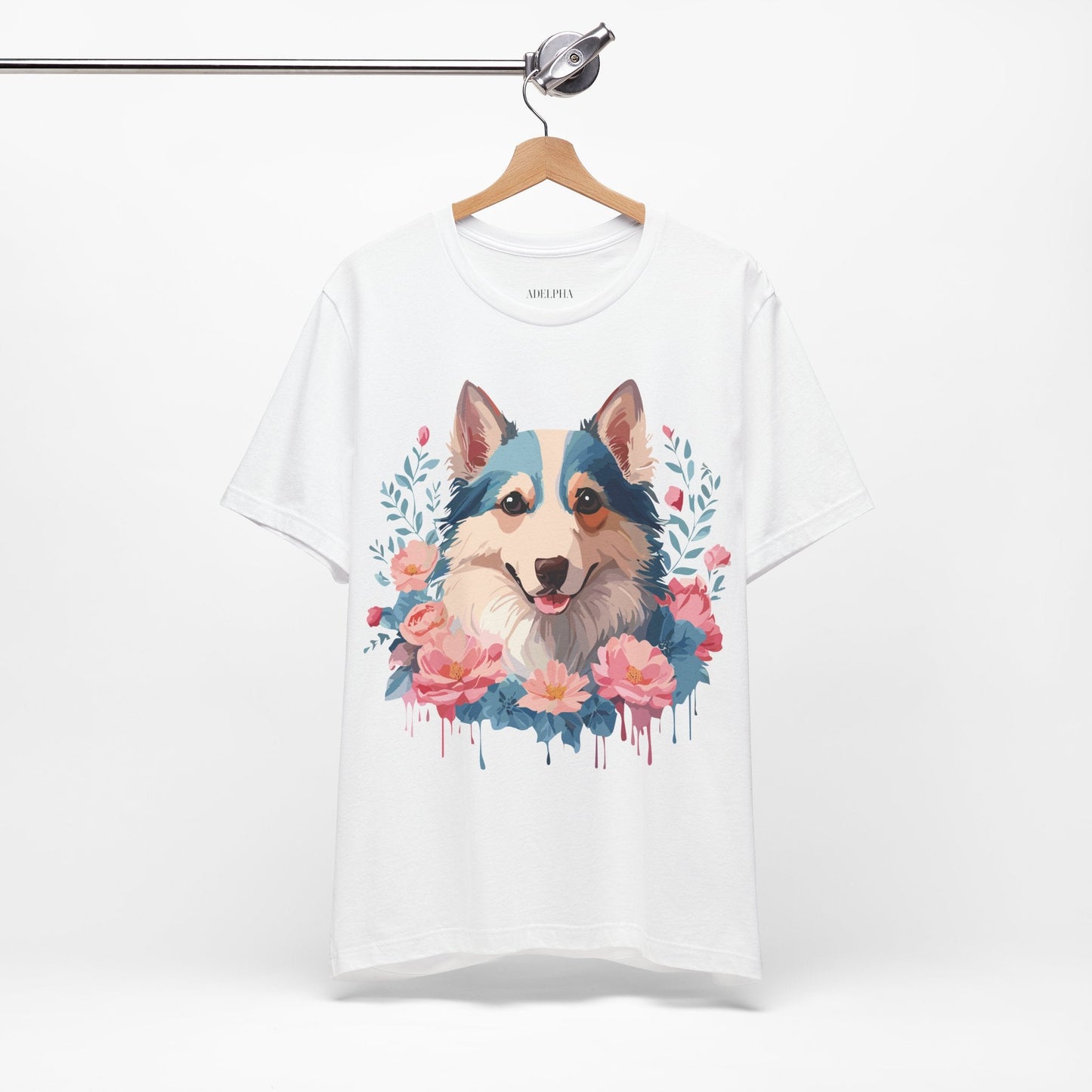 Unisex Graphic Dog Shirt Vintage Inspired Tee Art Design By Adelpha Premium Short Sleeve