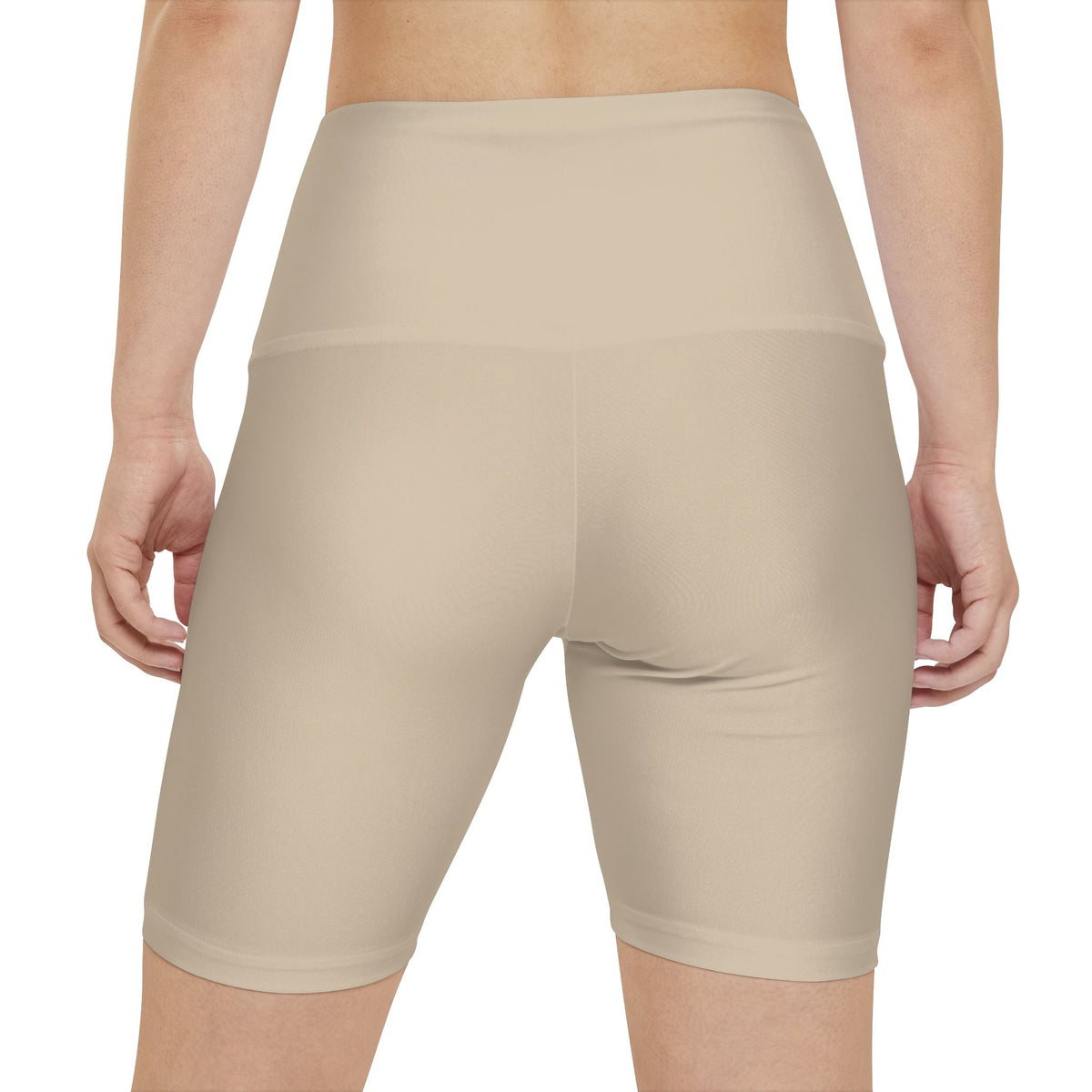Pale Oak Beige Beige Women's Workout Shorts — High-Waist Active Bike Shorts