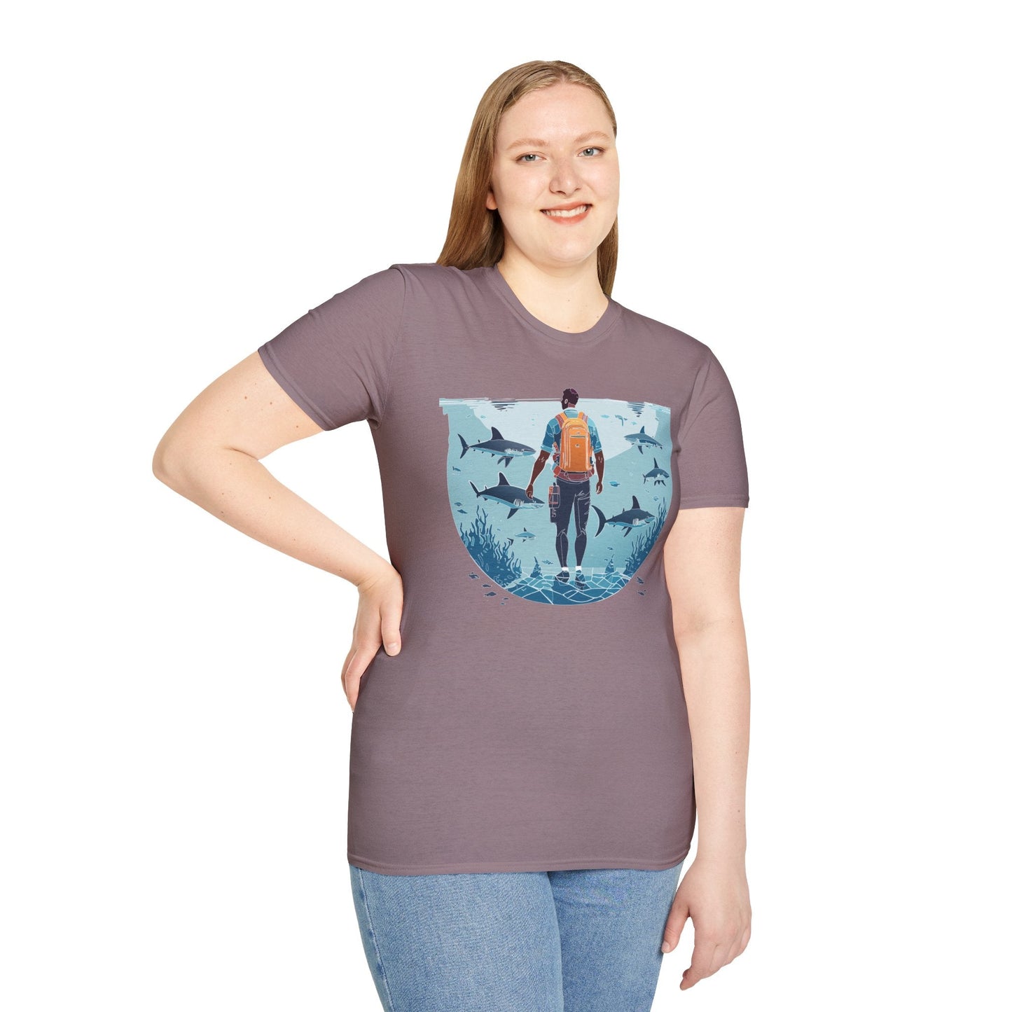 Ocean Tee Shirt Unisex Softstyle T Shirt With Ocean Art Design U Boat Theme Graphic Artwork Edition