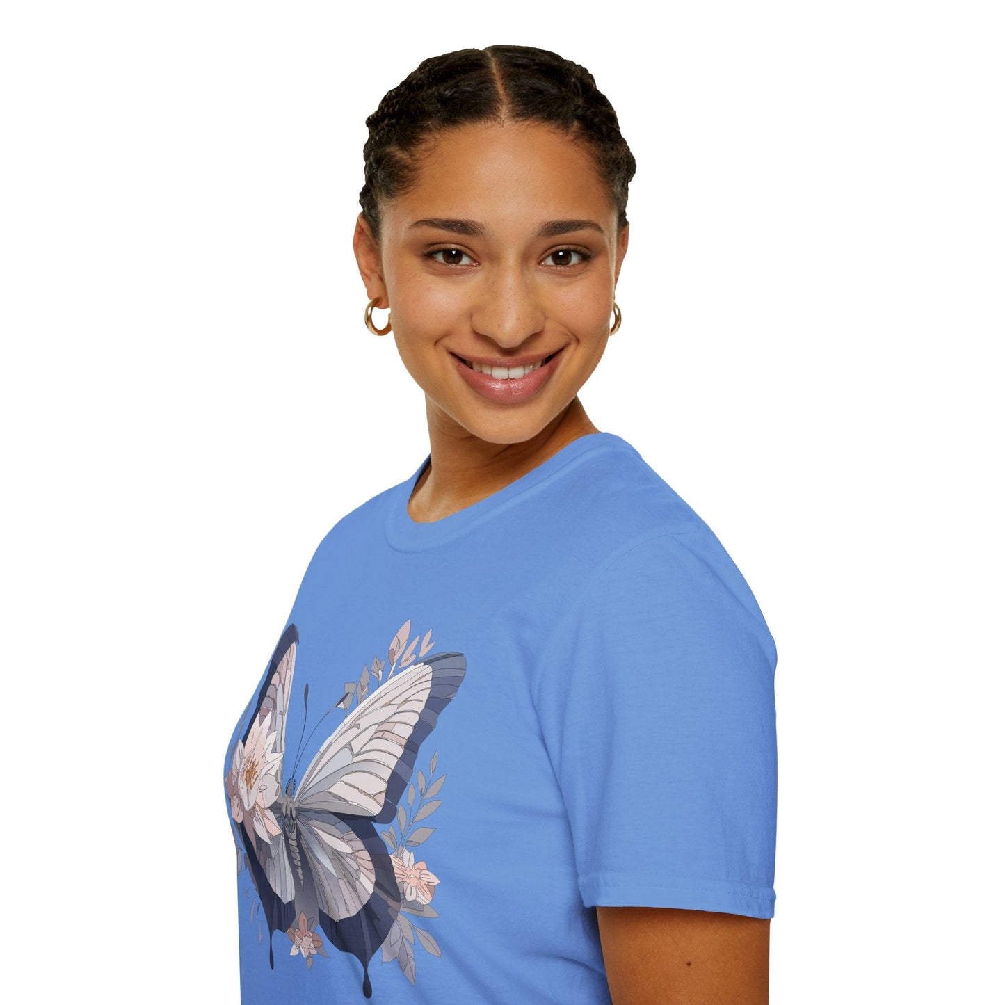 Butterfly T Shirt Unisex Monarch Print Softstyle Cotton Tee for Everyday Comfort