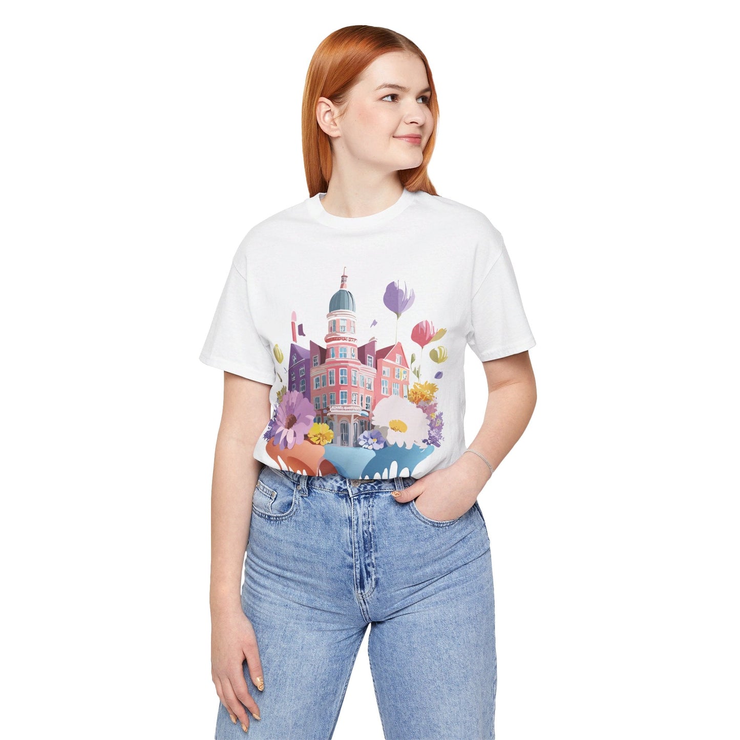 Unisex Graphic T With Artwork Vintage Amsterdam Design Short Sleeve