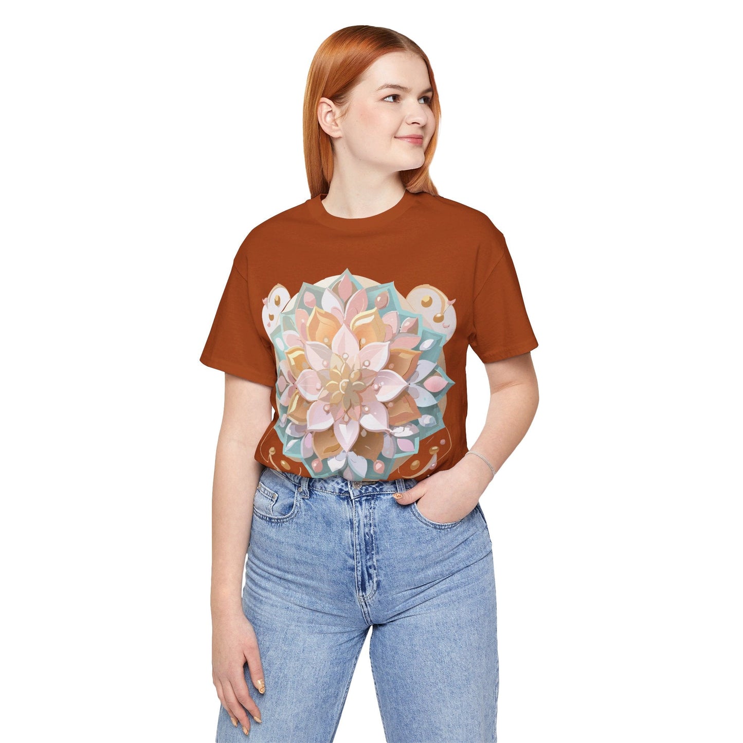 Adelpha Mandala Graphic Tee Unisex Short Sleeve Jersey Shirt Vintage Inspired Artwork