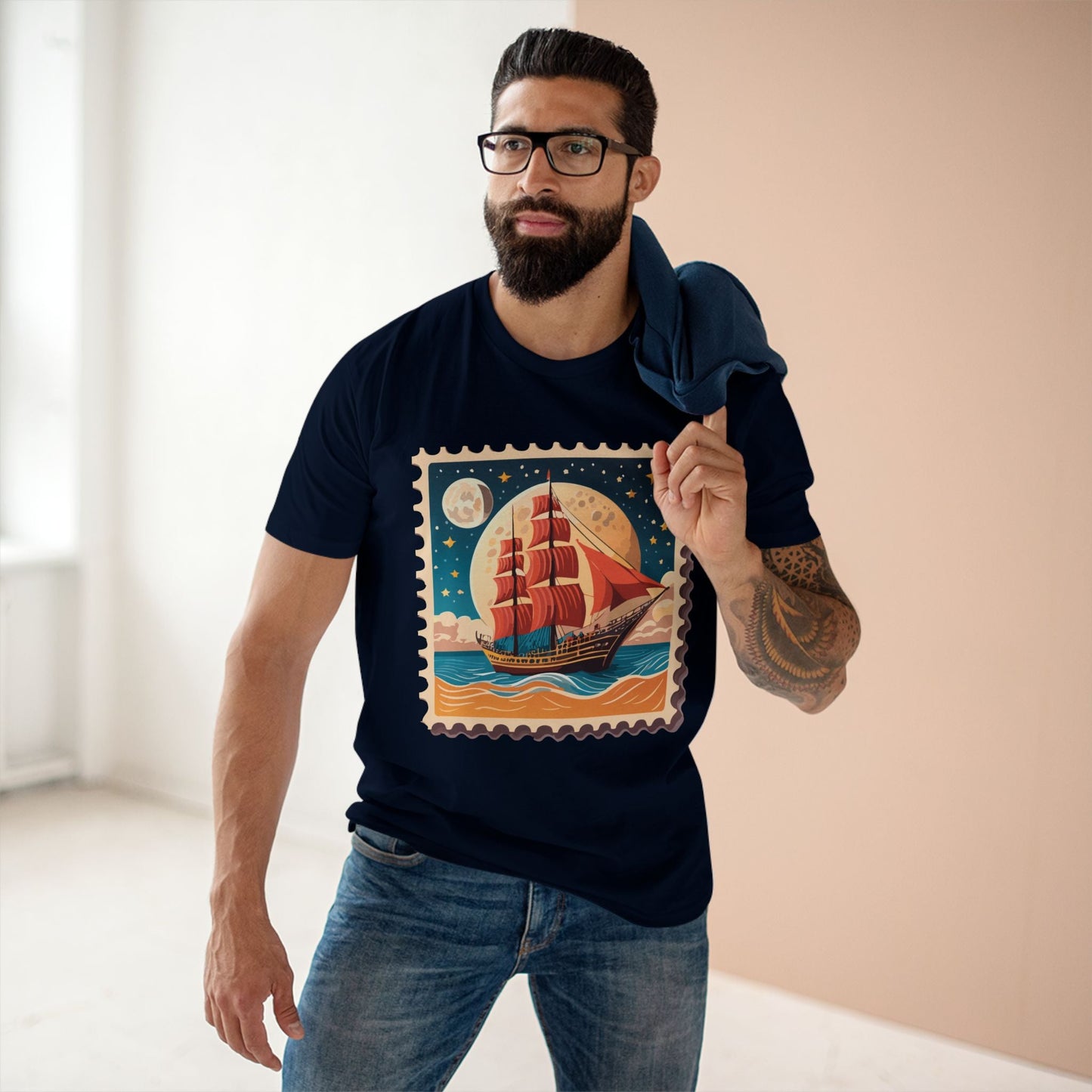 Stamp Shirt Postage Stamp Tee Unisex Premium Cotton Original Art Design By Retro2Nova