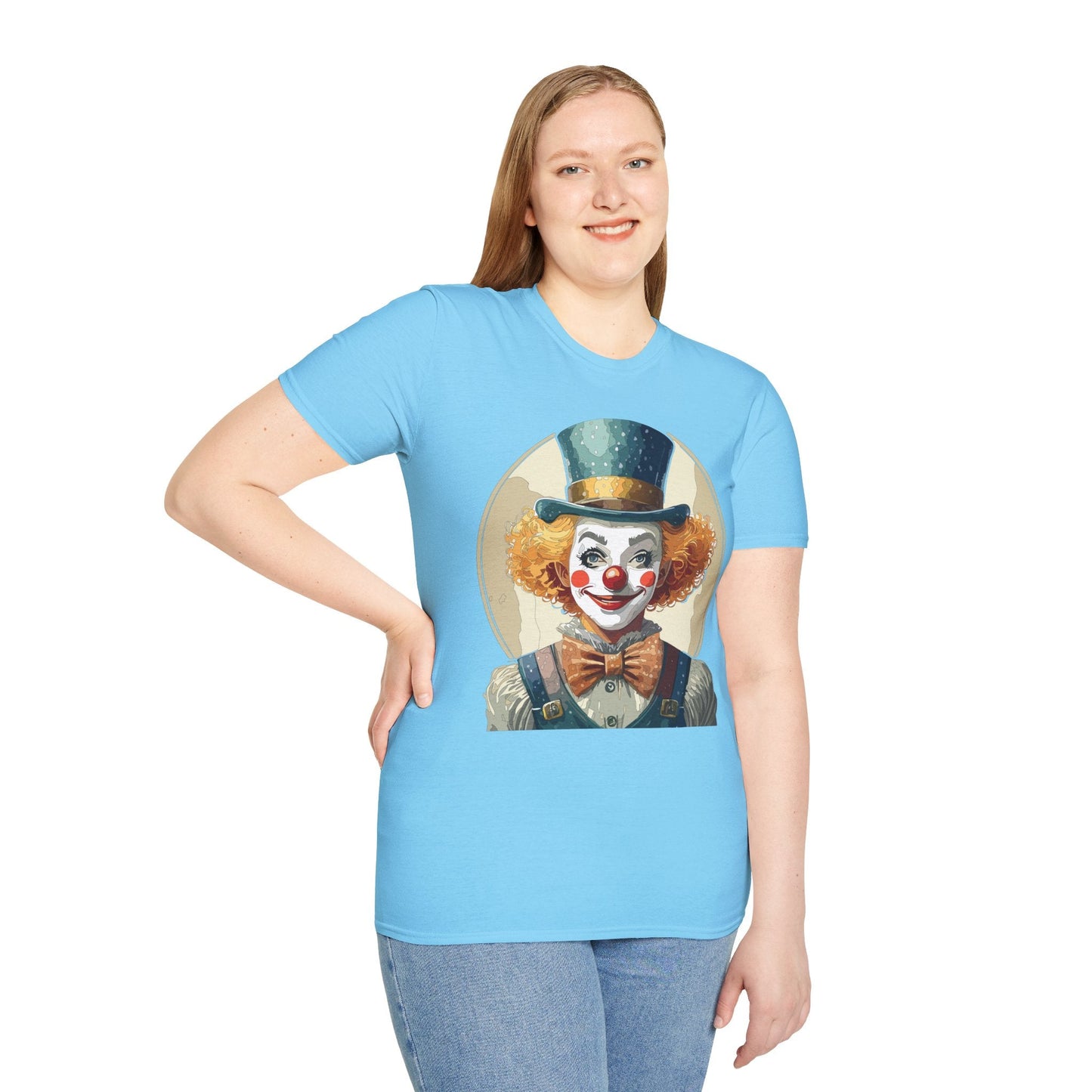 Clown Shirt Unisex T Shirt With Clown Circus Theme Funny Man Shirt Gildan Softstyle 64000