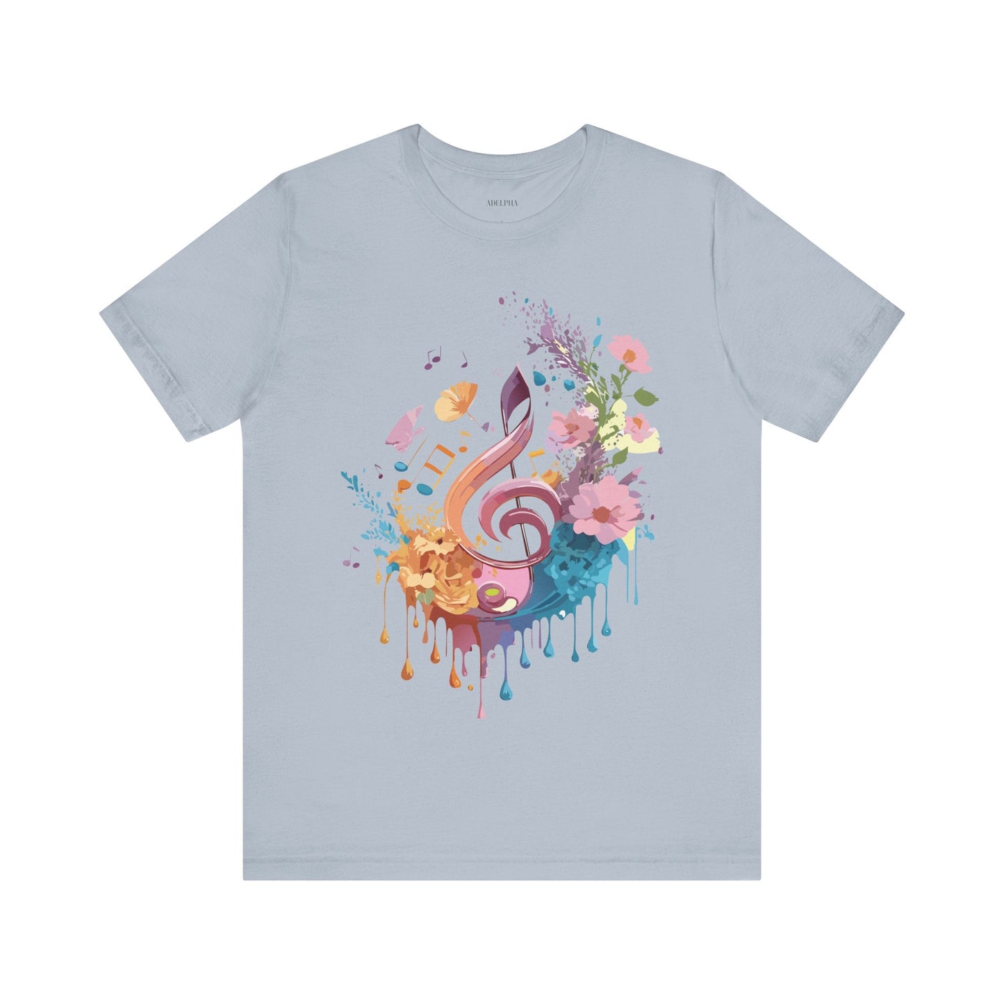 Music Graphic Unisex 100 Cotton Vintage Art with Musical Elements Tee 115