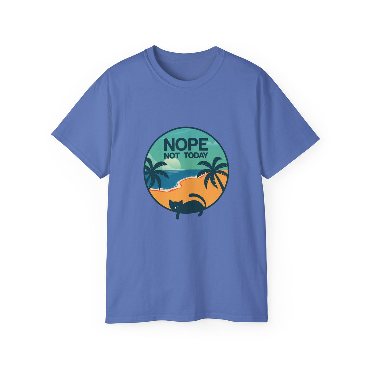 Nope Not Today sloth tee | Tropical palm sunset shirt
