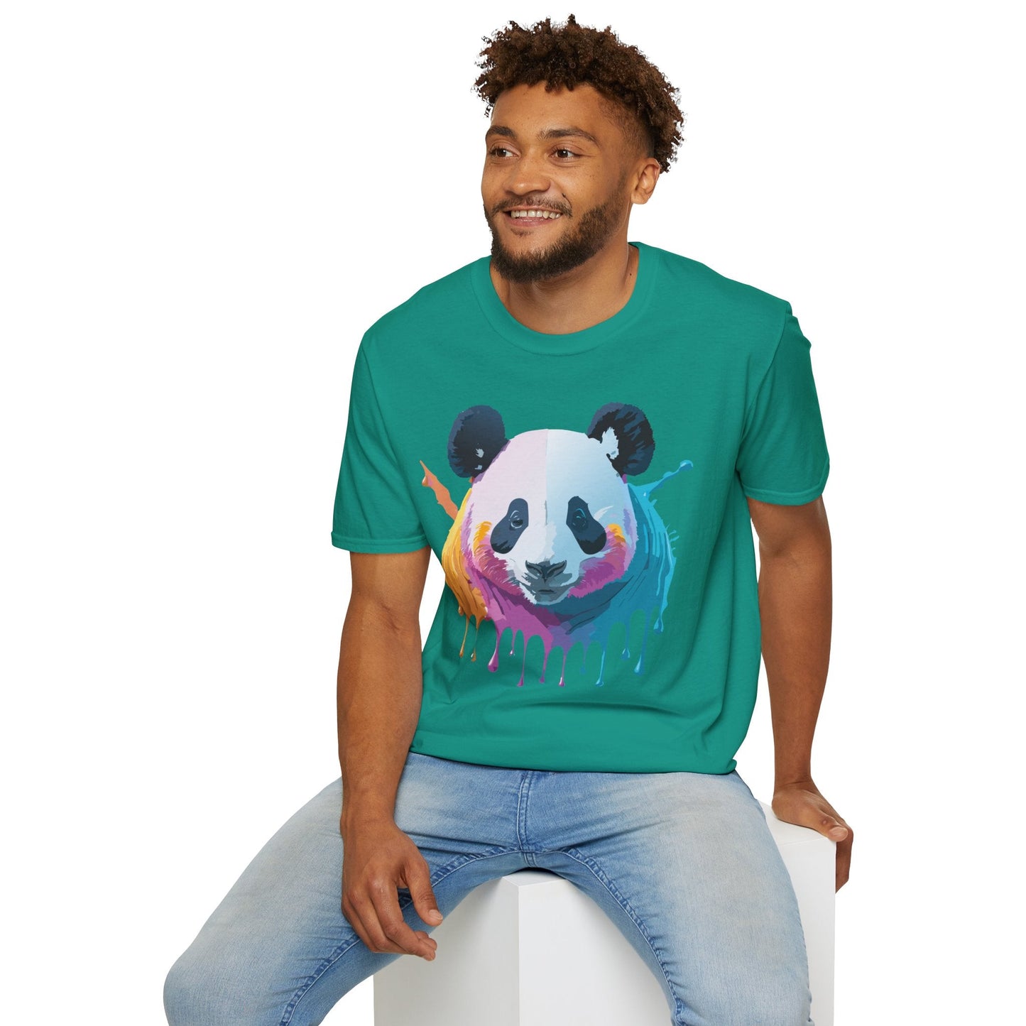 Panda Shirt Unisex T Shirt Softstyle Gildan 64000 100 Percent Ring Spun Cotton Animal Tee