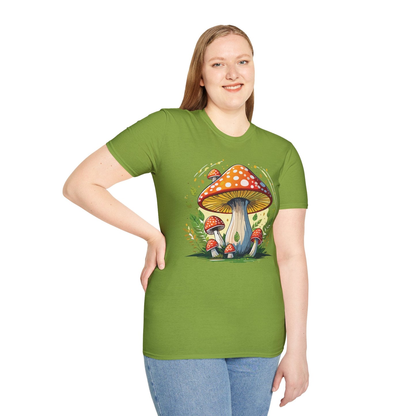 Mashroom Tee Shirt Unisex Funny Mashroom Design Softstyle 64000 Ring Spun Cotton Tee
