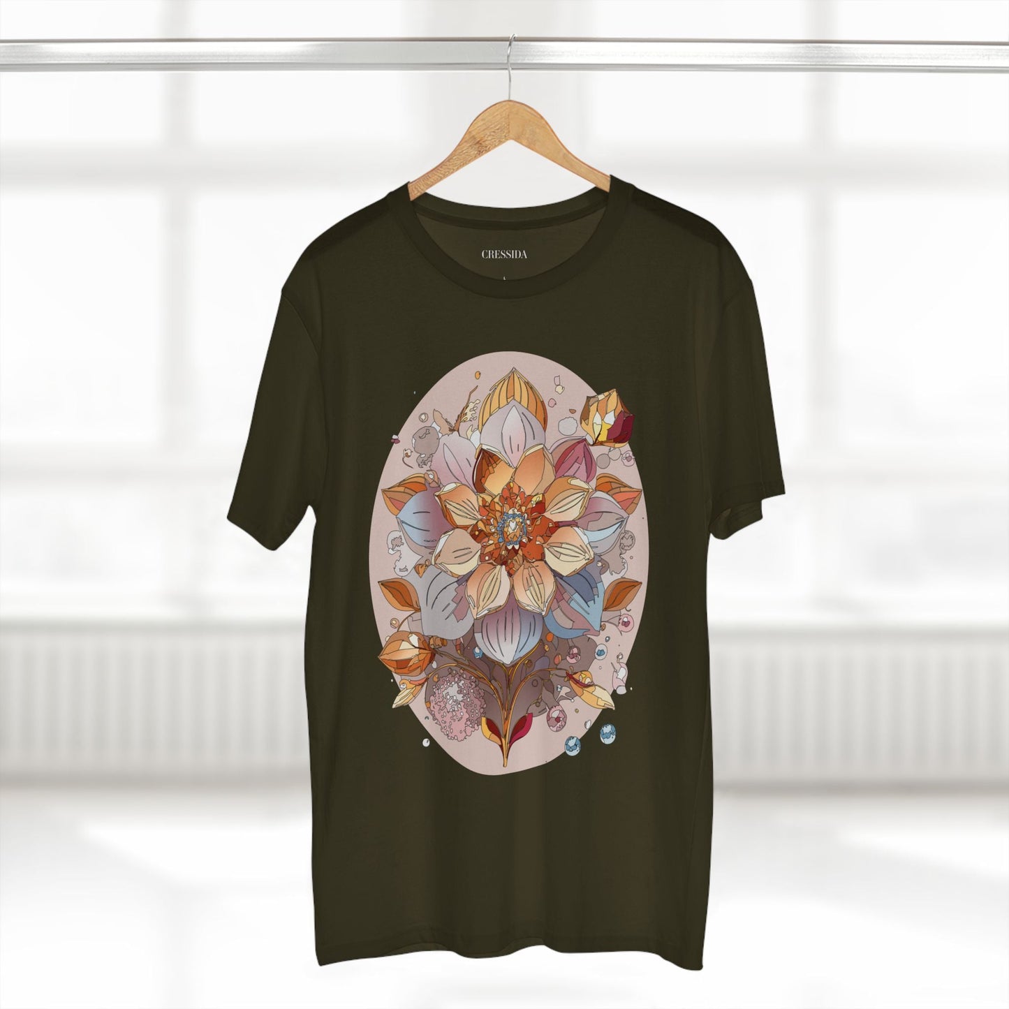 Floral Graphic T-Shirt Unisex 100 Cotton Art Design with Antique Flowers Tee 24