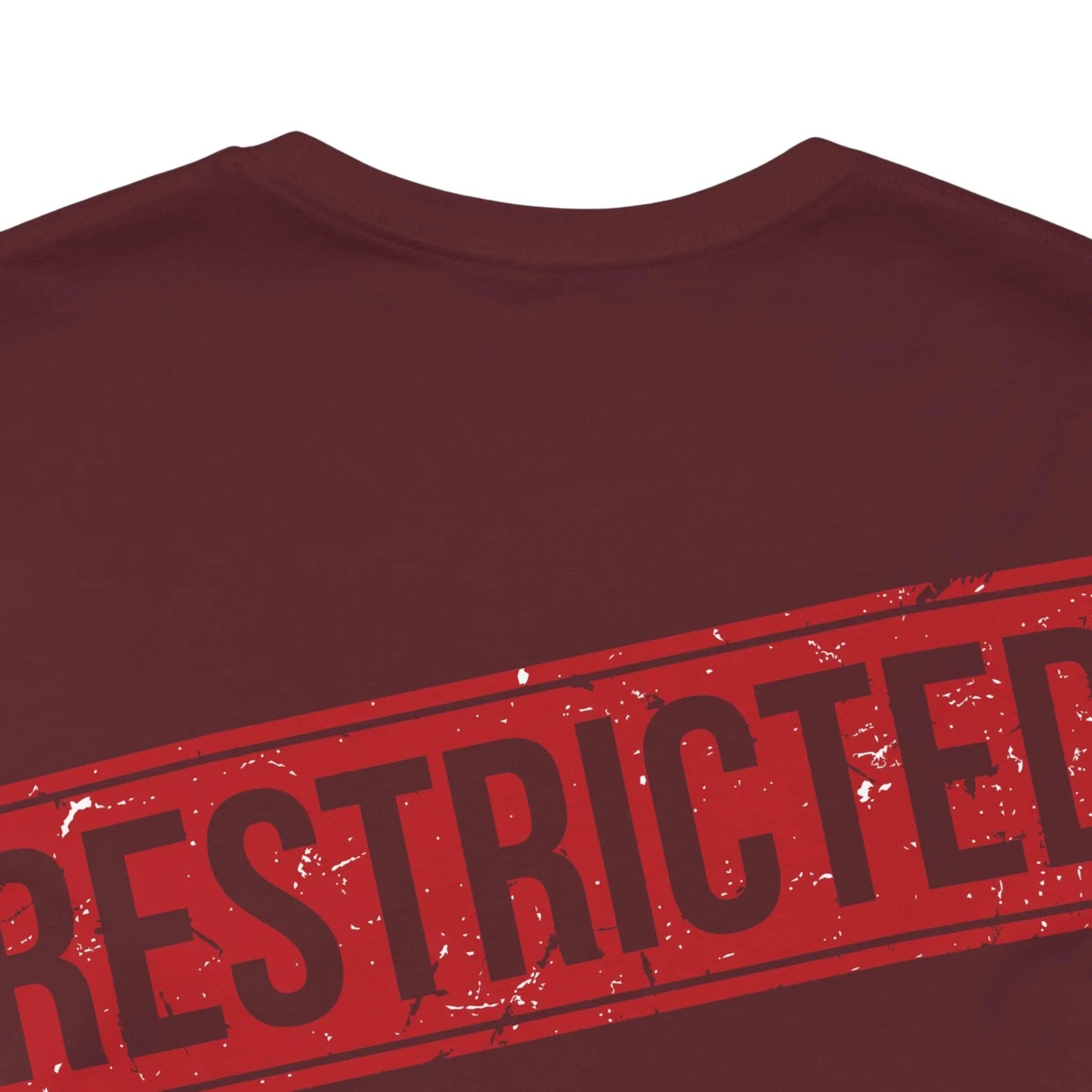 Tee Shirt With Red Stamp From Bad Galaxy Made To Order 100 Percent Cotton USA Printed With Eco Inks