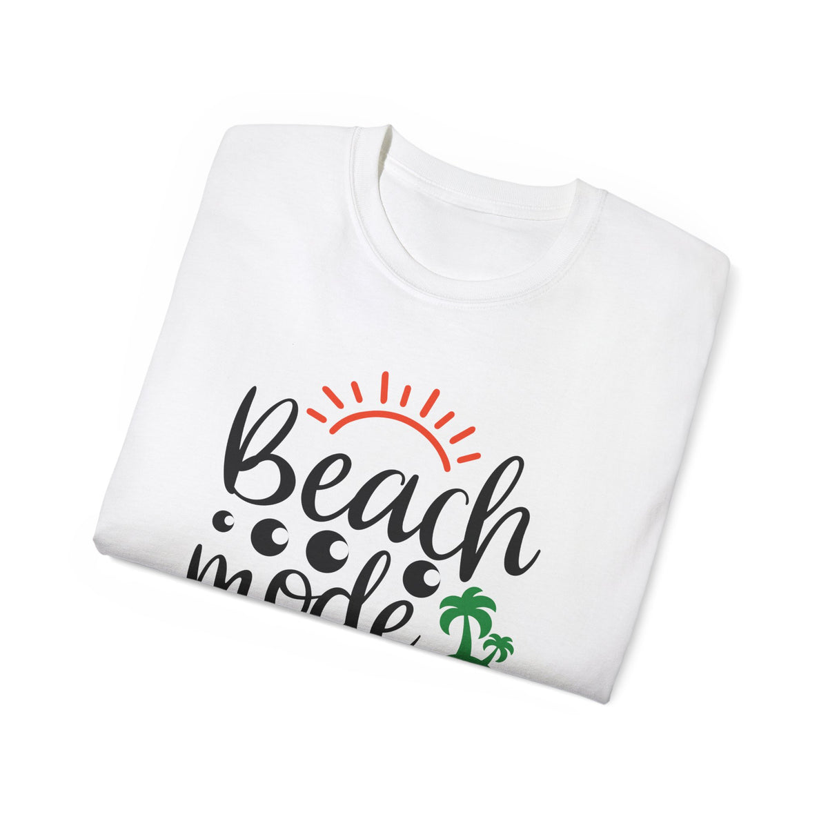 Beach Mode Tee | Palm Tree Sun Wave Graphic