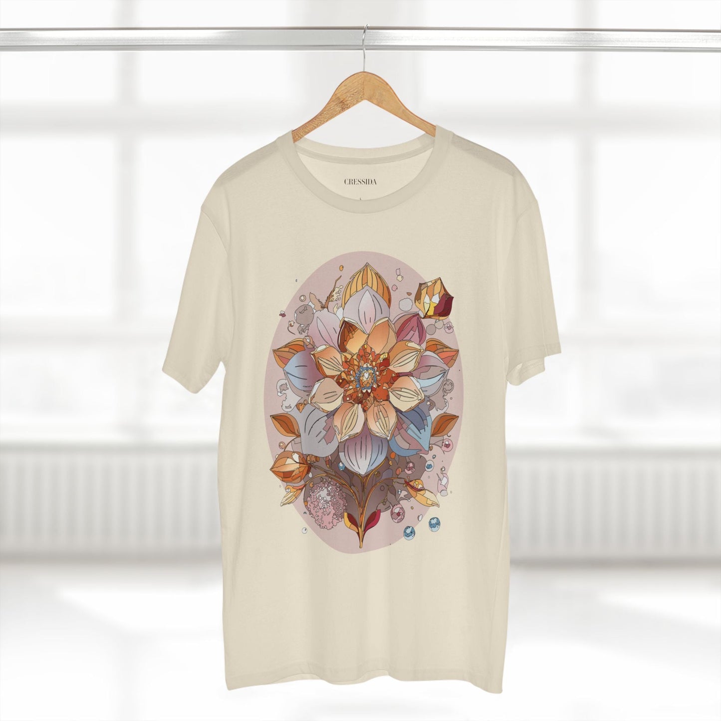 Floral Graphic T-Shirt Unisex 100 Cotton Art Design with Antique Flowers Tee 24