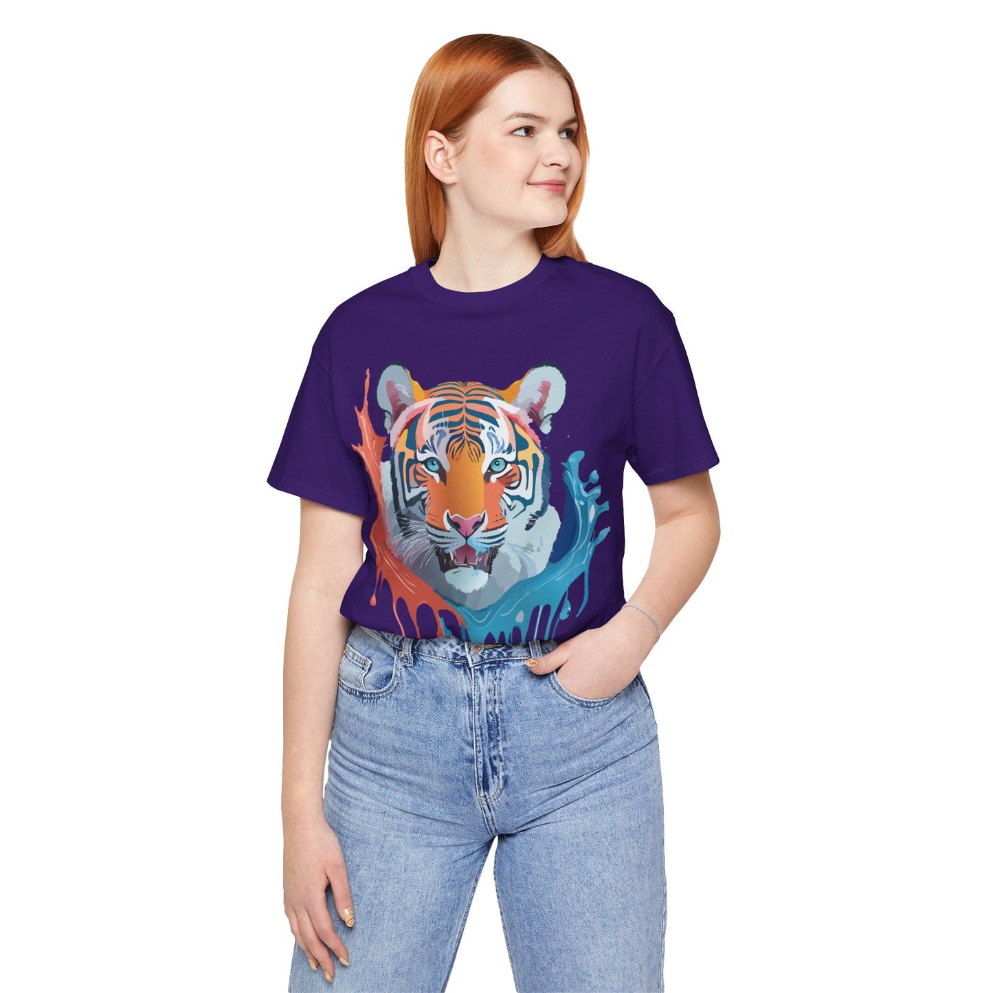 Tiger Graphic Tee Unisex Jersey Short Sleeve With Vintage Inspired Artwork By Adelpha