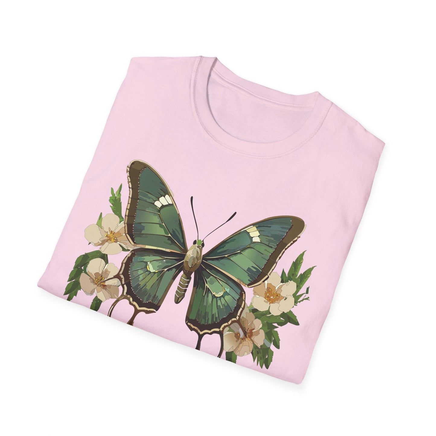 Butterfly Shirt Monarch Style Unisex T Shirt Gildan Softstyle 64000 100 Percent Ring Spun Cotton