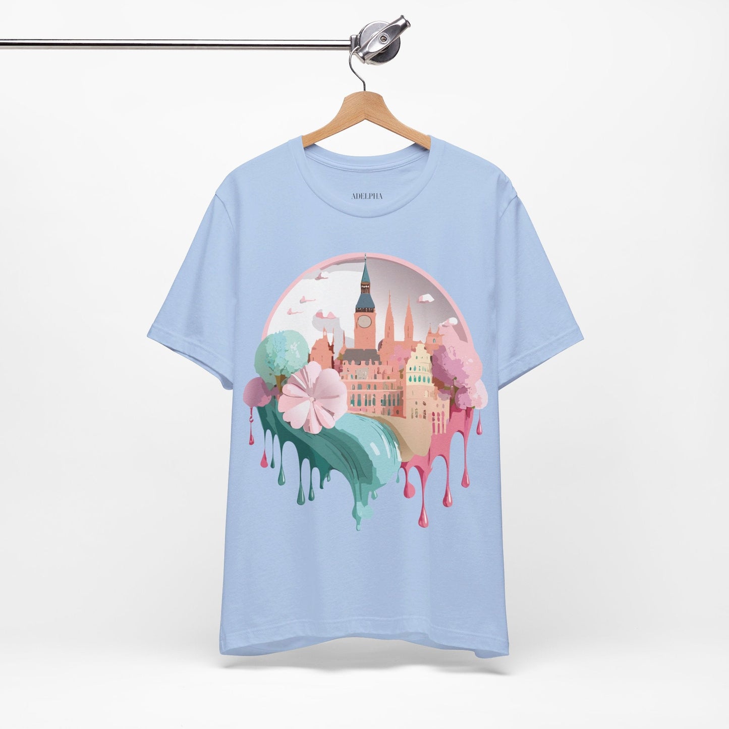 Prague Tourist Shirt Unisex Graphic Tee Featuring Vintage Inspired Art By Adelpha