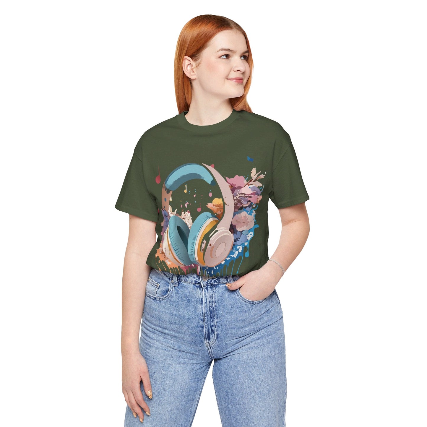 Music Graphic Unisex 100 Cotton Vintage Art with Musical Elements Tee 1