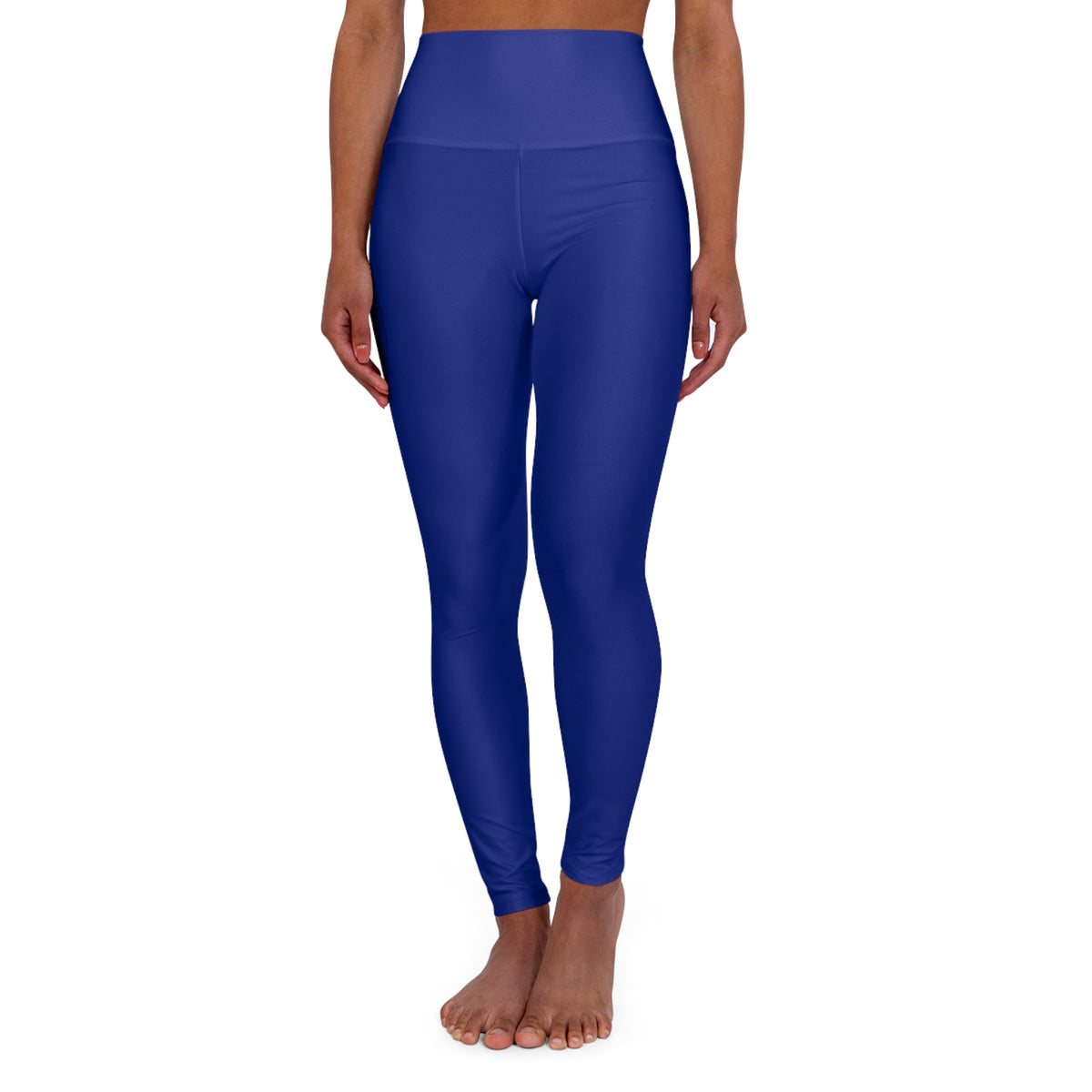 High-Waist True Cobalt Yoga Leggings Women's Seamless Poly-Span Stretchy Solid Blue Activewear for Pilates Everyday Athleisure