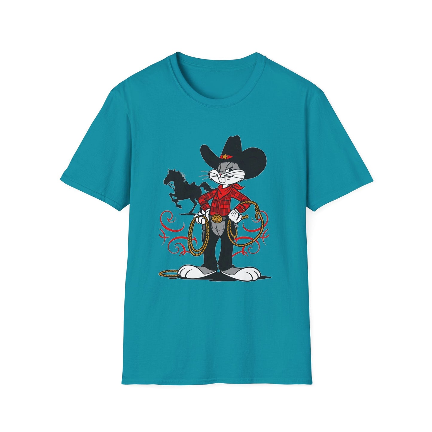 Bugs Bunny T Shirt Unisex Cartoon Tee Softstyle 64000 100 Percent Ring Spun Cotton