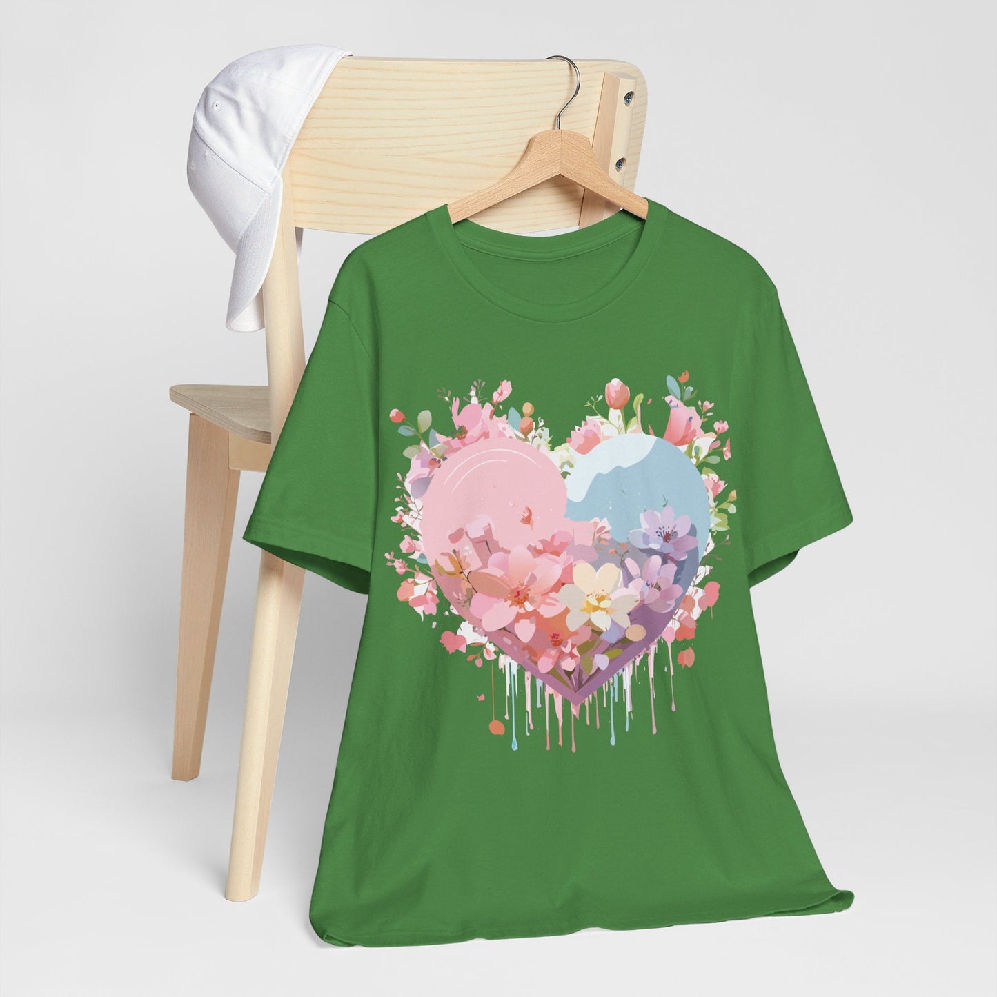 Valentine Day Graphic Unisex 100 Cotton Vintage Artwork with Love and Flower Design Tee 30