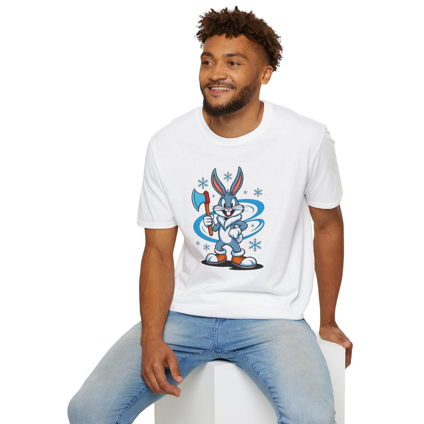 Bugs Bunny T Shirt Cartoon Print Unisex Softstyle Tee Gildan 64000 100 Percent Cotton