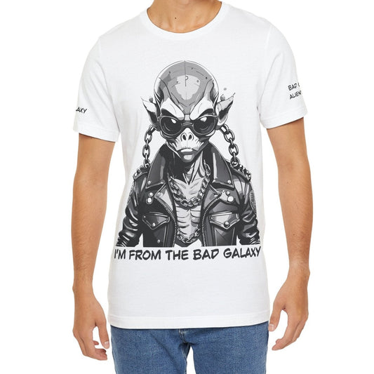 Tee Shirt With Alien From Bad Galaxy Made To Order 100 Percent Cotton Eco Friendly Inks USA