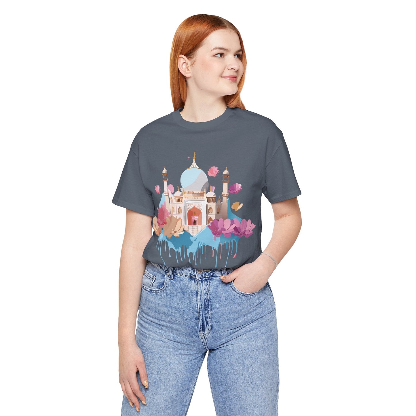 Unisex Taj Mahal Graphic Tee Tourist Shirt With Vintage Adelpha Artwork For Travel Lovers