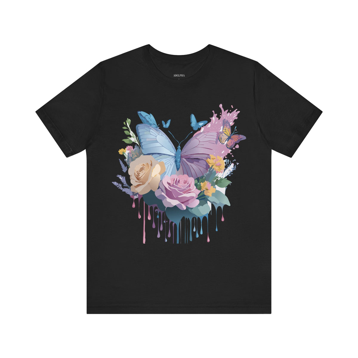 Butterfly Graphic Unisex Cotton Bella+Canvas Tee with Art Design n74