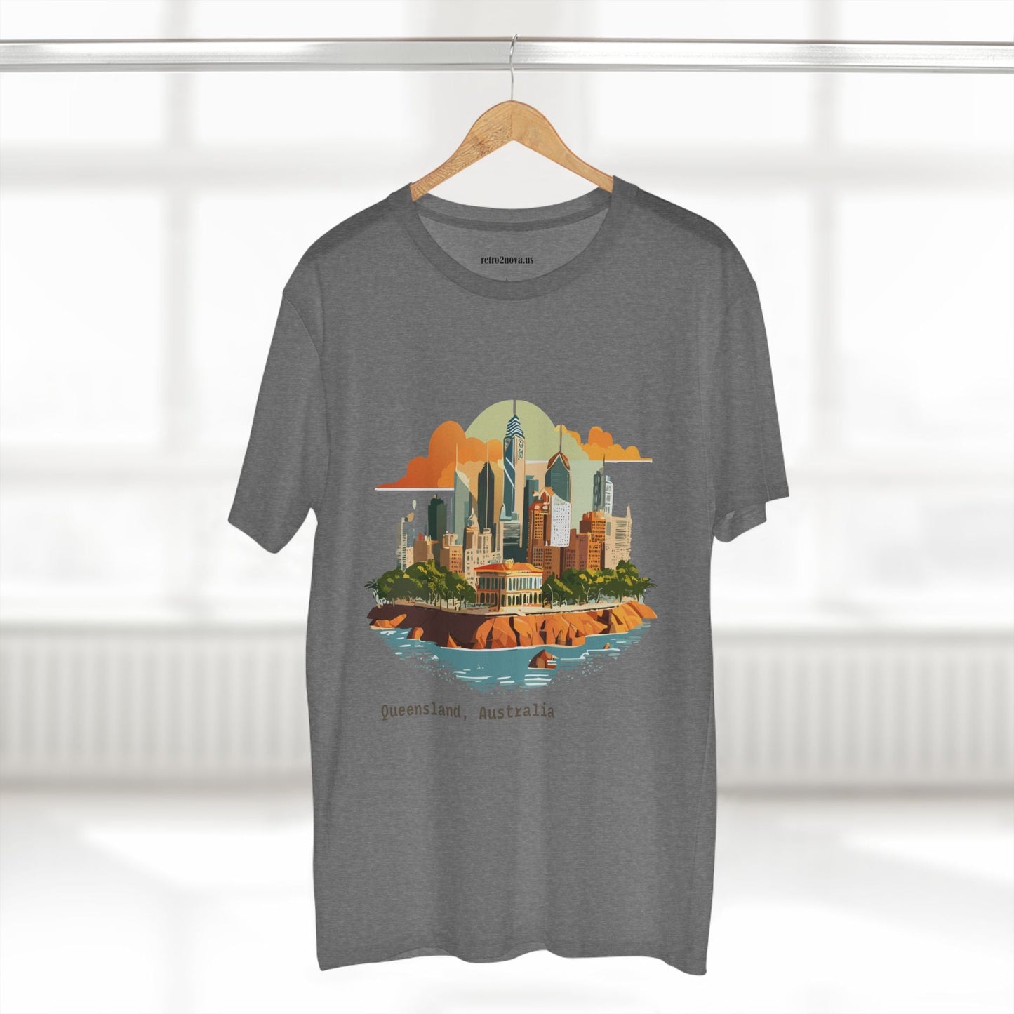 Unisex Travel Shirt Australia Art Tee Premium Cotton Original Design Retro2Nova TT65