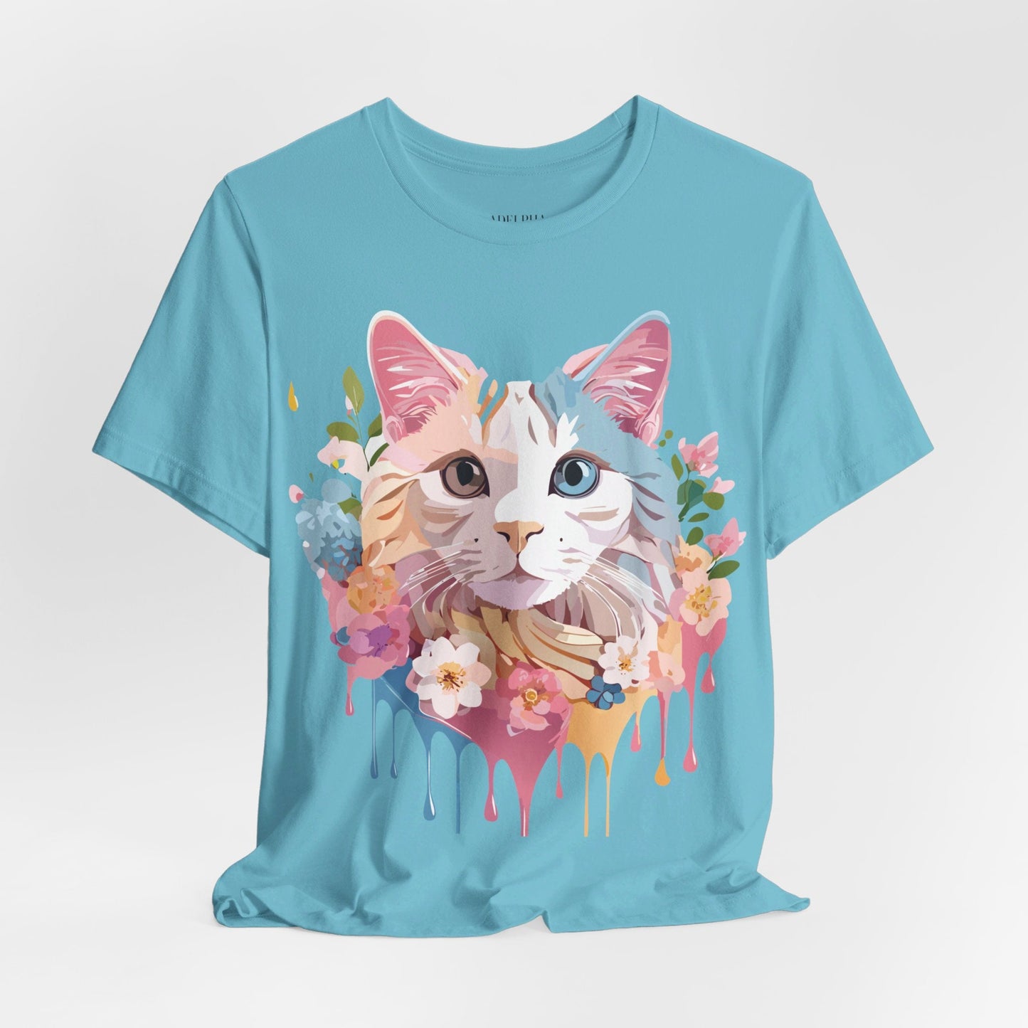 Cat Graphic Tee Unisex Short Sleeve Shirt With Adelpha Artwork