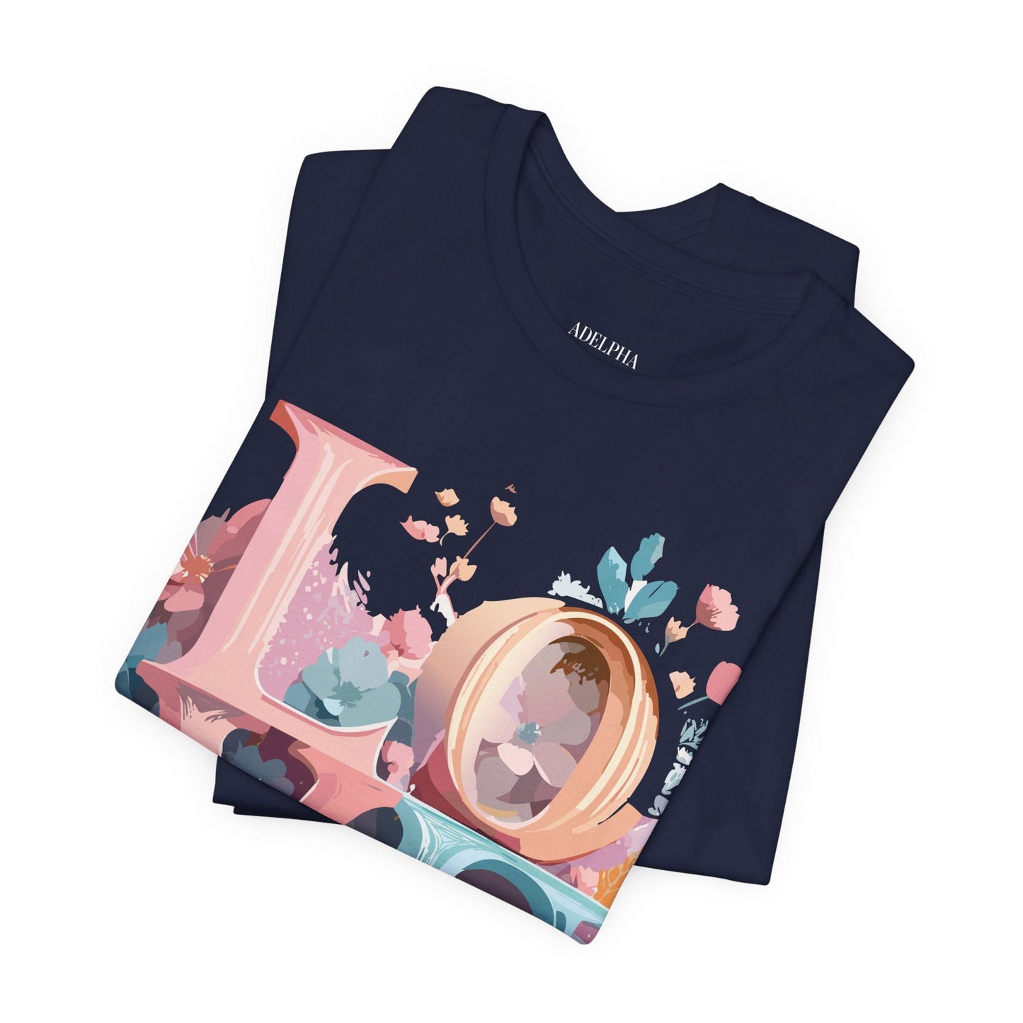 Valentine Day Graphic Unisex 100 Cotton Vintage Artwork with Love and Flower Design Tee 52