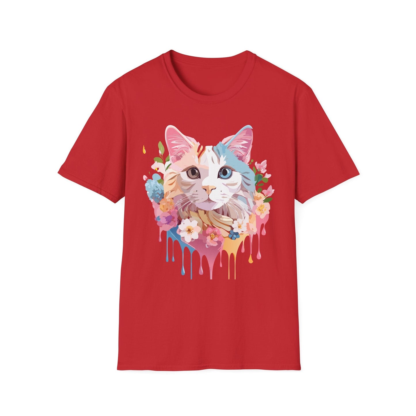 Cat Shirt Unisex Softstyle Tee 100 Percent Ring Spun Cotton Kitten Tee