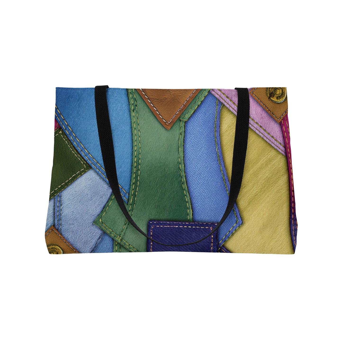 Denim Print Yoga Bag High-Quality 100% Spun Polyester 24x13 Canvas Gym Bag 45