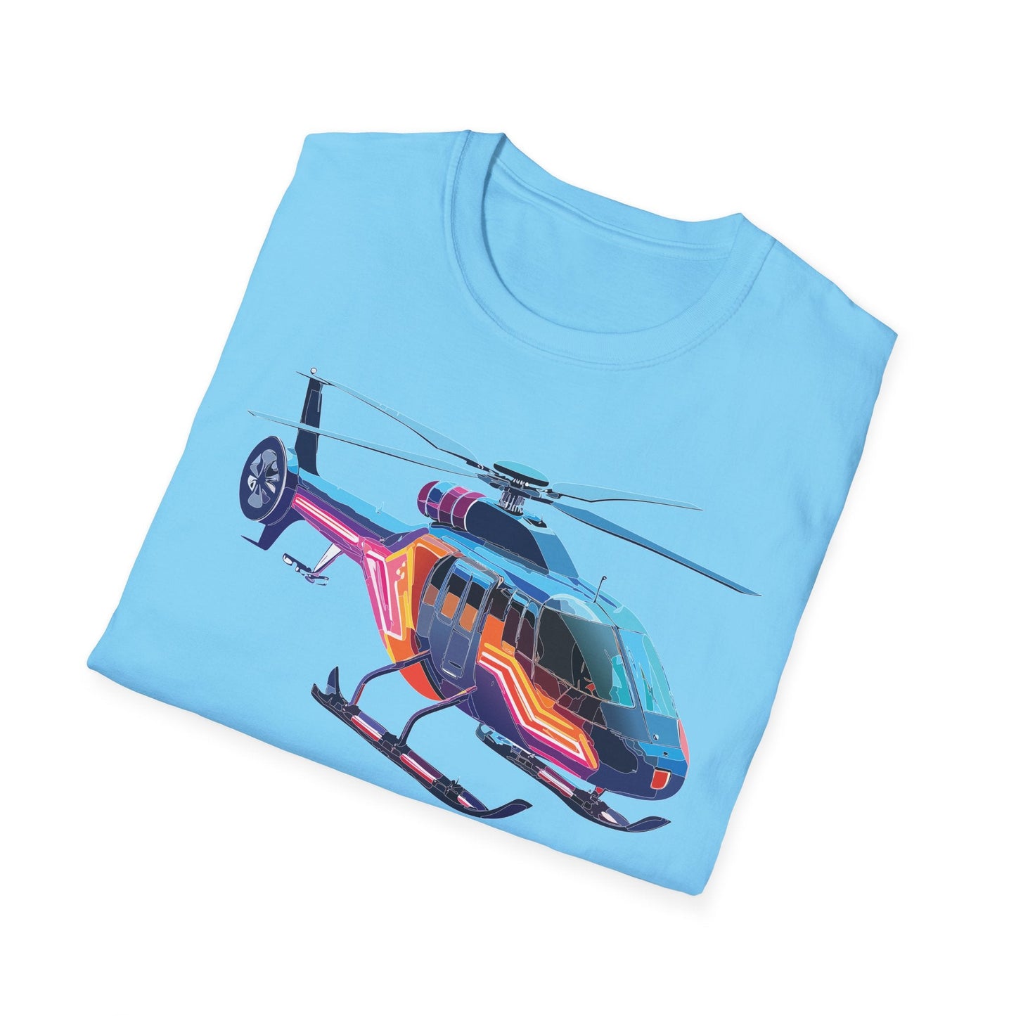 Chopper Helicopter T Shirt Unisex Softstyle 100 Percent Ring Spun Cotton Premium Tee