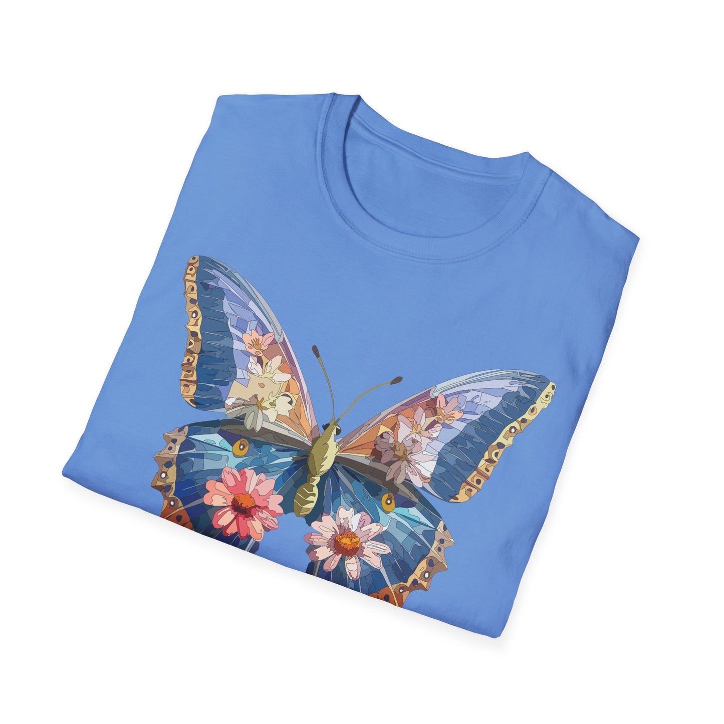 Butterfly T Shirt Unisex Softstyle 64000 Gildan Monarch Design 100 Percent Ring Spun Cotton Tee
