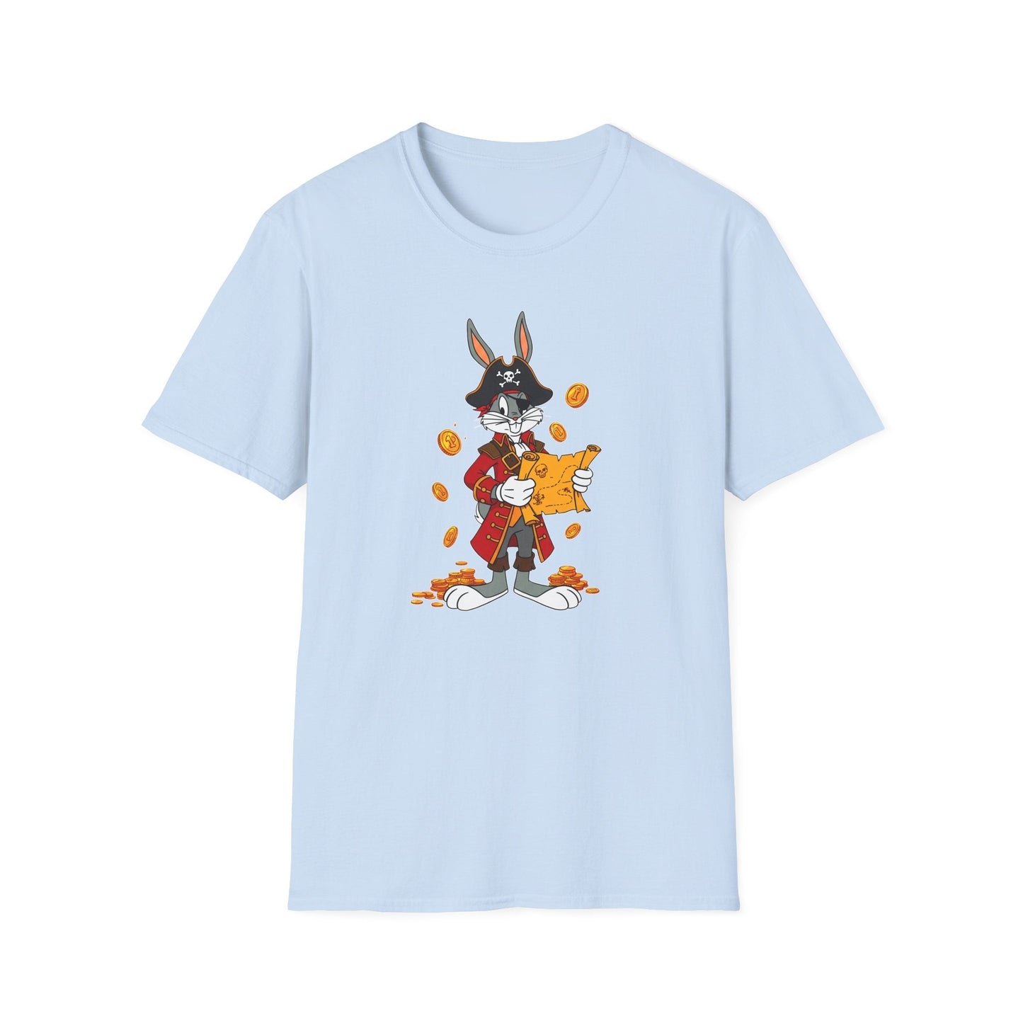 Bugs Bunny Cartoon T Shirt Unisex Gildan Softstyle 64000 Tee With Animated Artwork